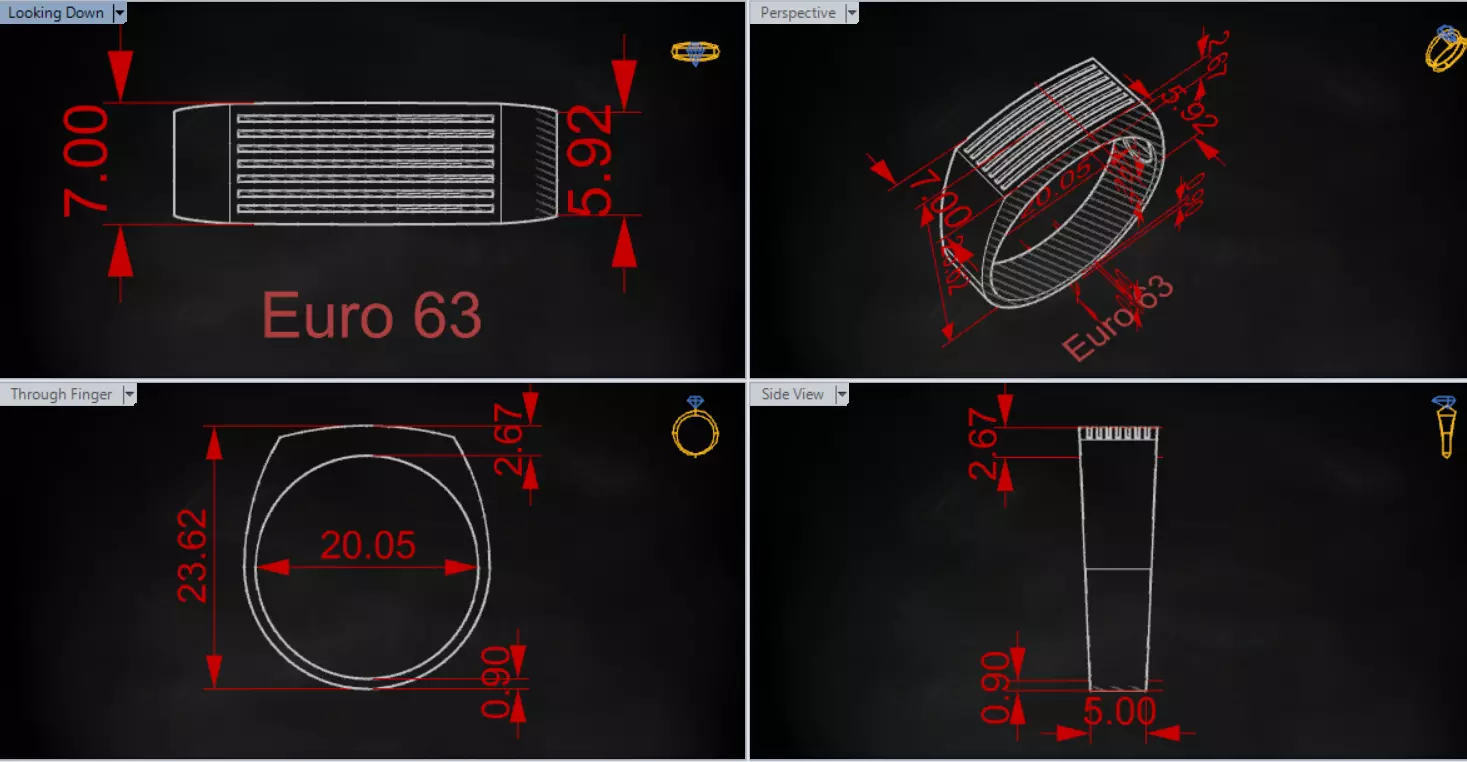 Man Gold stl Ring with Lines Design Model mr0244 3D print model_20
