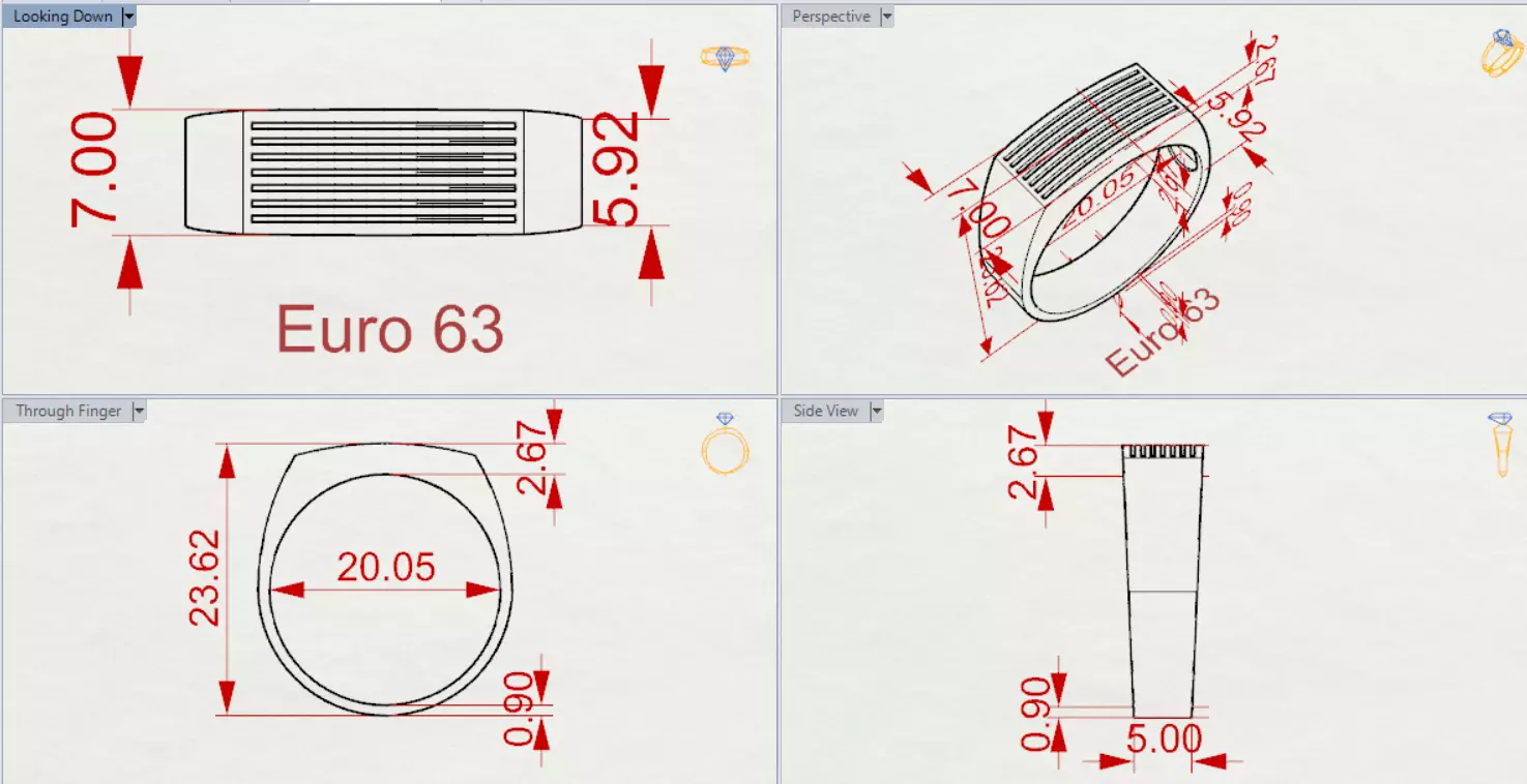 Man Gold stl Ring with Lines Design Model mr0244 3D print model_21