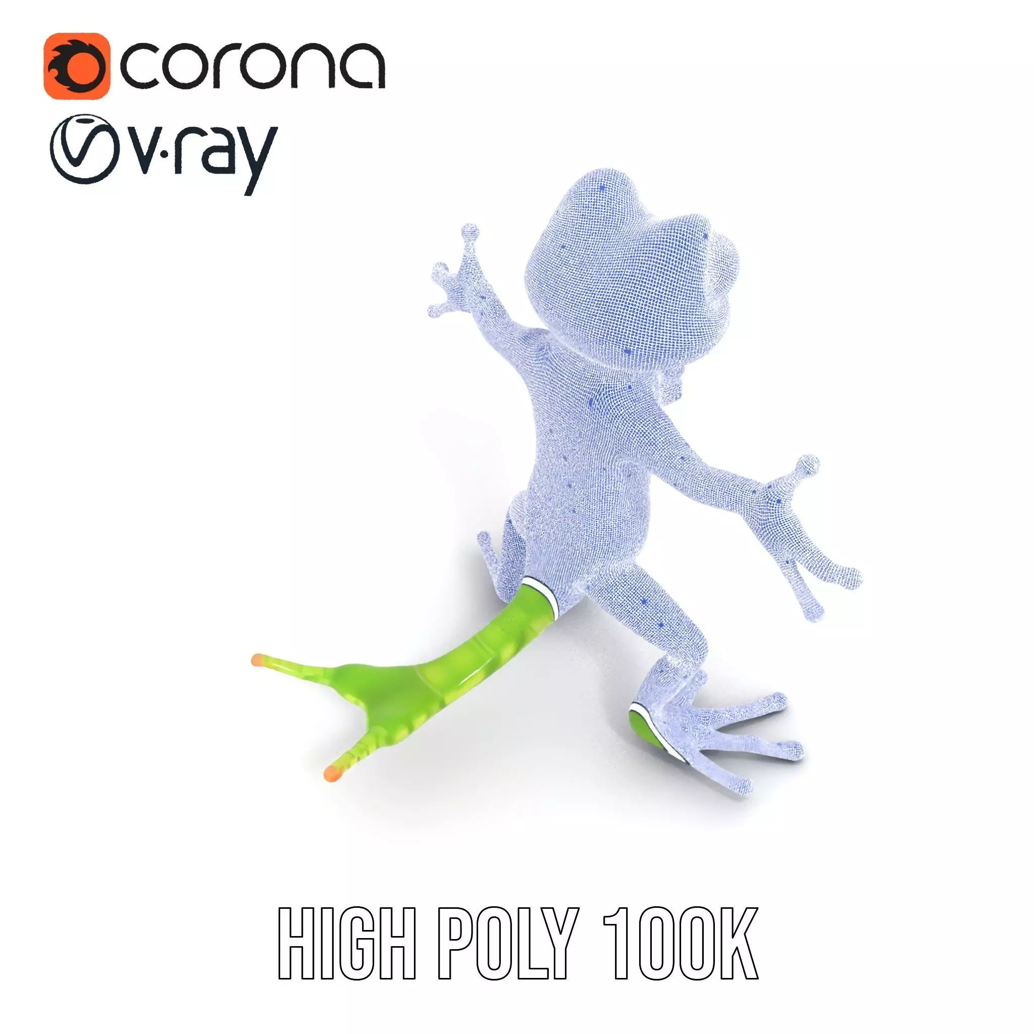 Charming Green Gecko Character Rigged and Animated with Bow Tie Low-poly 3D model_34