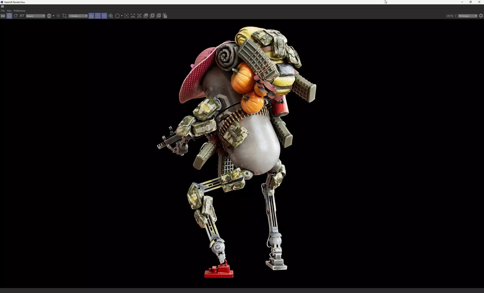 World War Robot Pumpkin Optimizer Low-poly 3D model_9