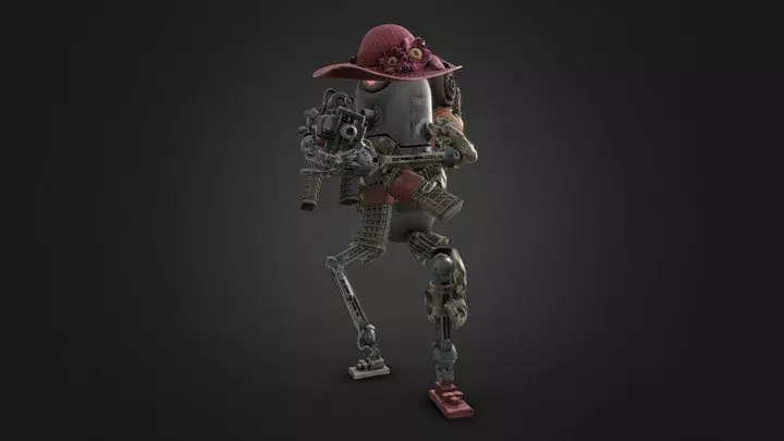 World War Robot Pumpkin Optimizer Low-poly 3D model_19