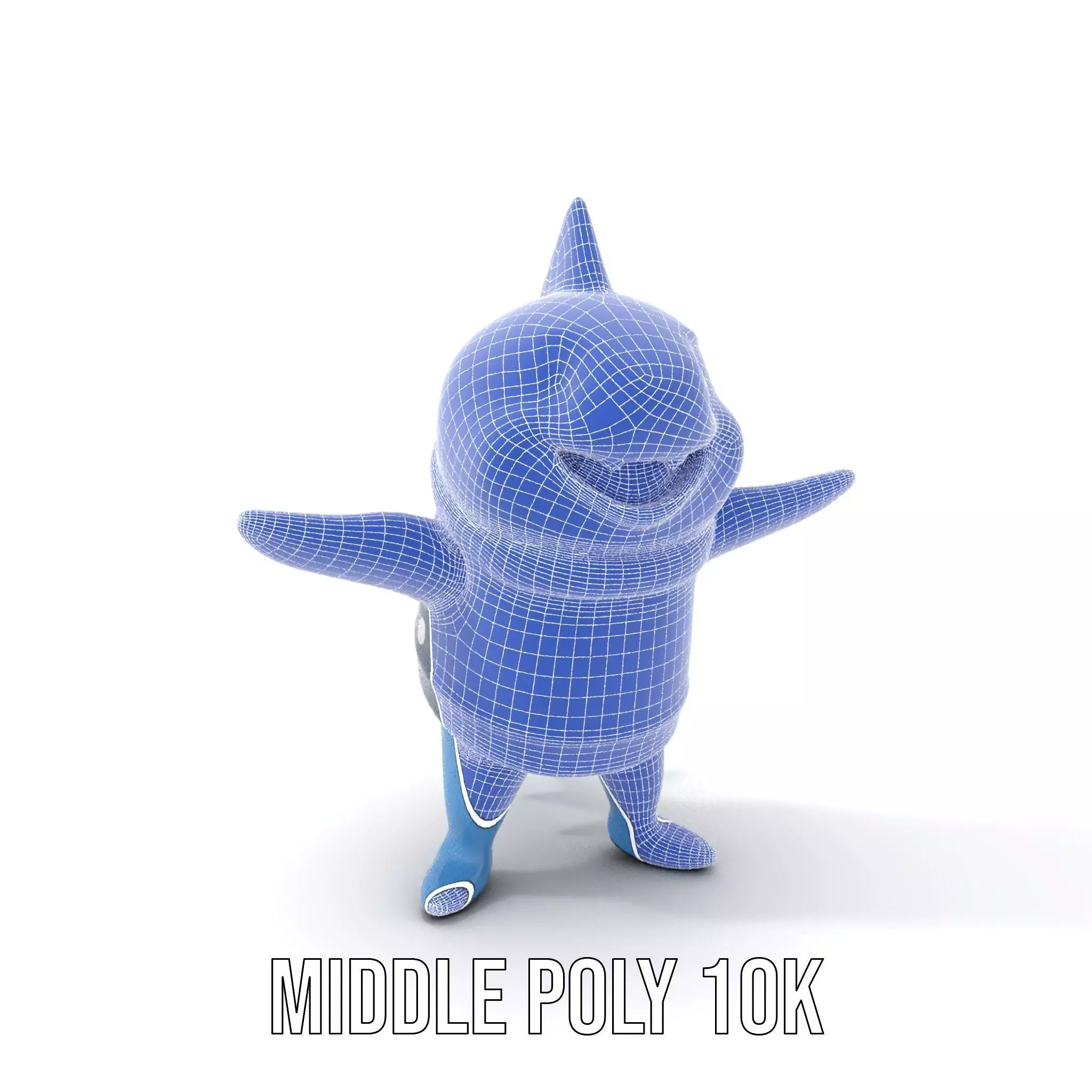 Cute Polka Dot Sweater Shark  Rigged and Animated Model Low-poly 3D model_6