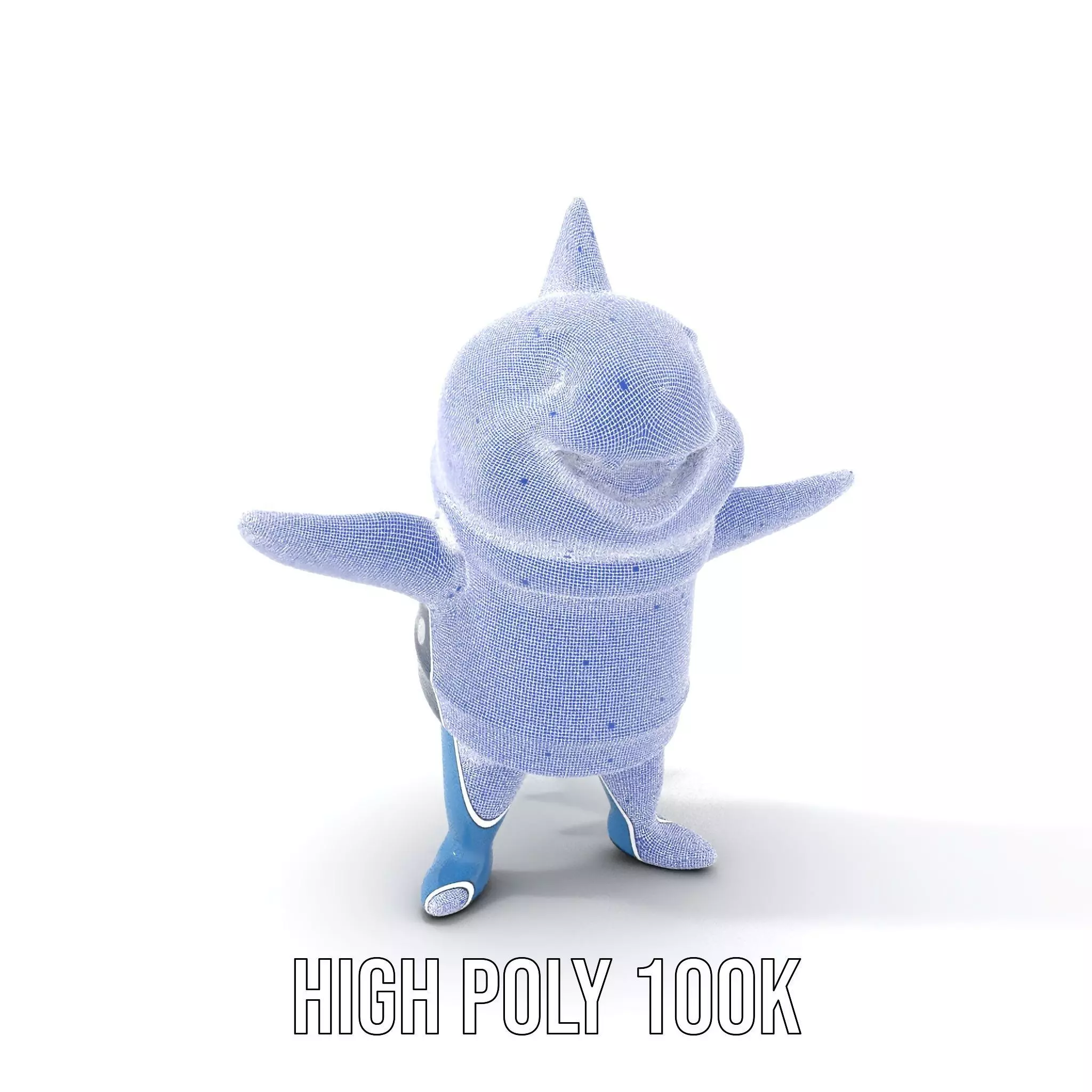 Cute Polka Dot Sweater Shark  Rigged and Animated Model Low-poly 3D model_5