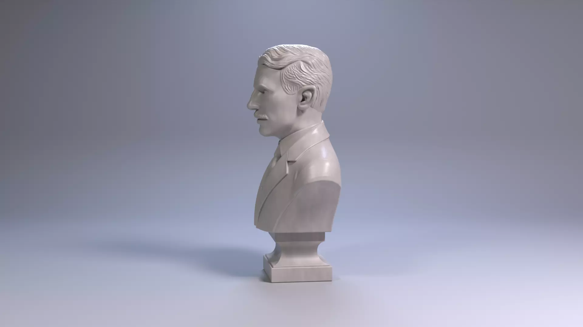 Nikola Tesla Bust Sculpture 3D Print STL Printable Bust 3D print model_16