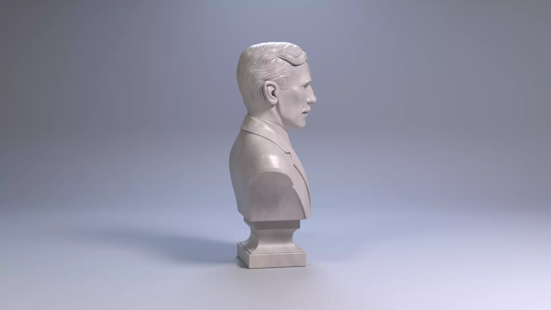 Nikola Tesla Bust Sculpture 3D Print STL Printable Bust 3D print model_20