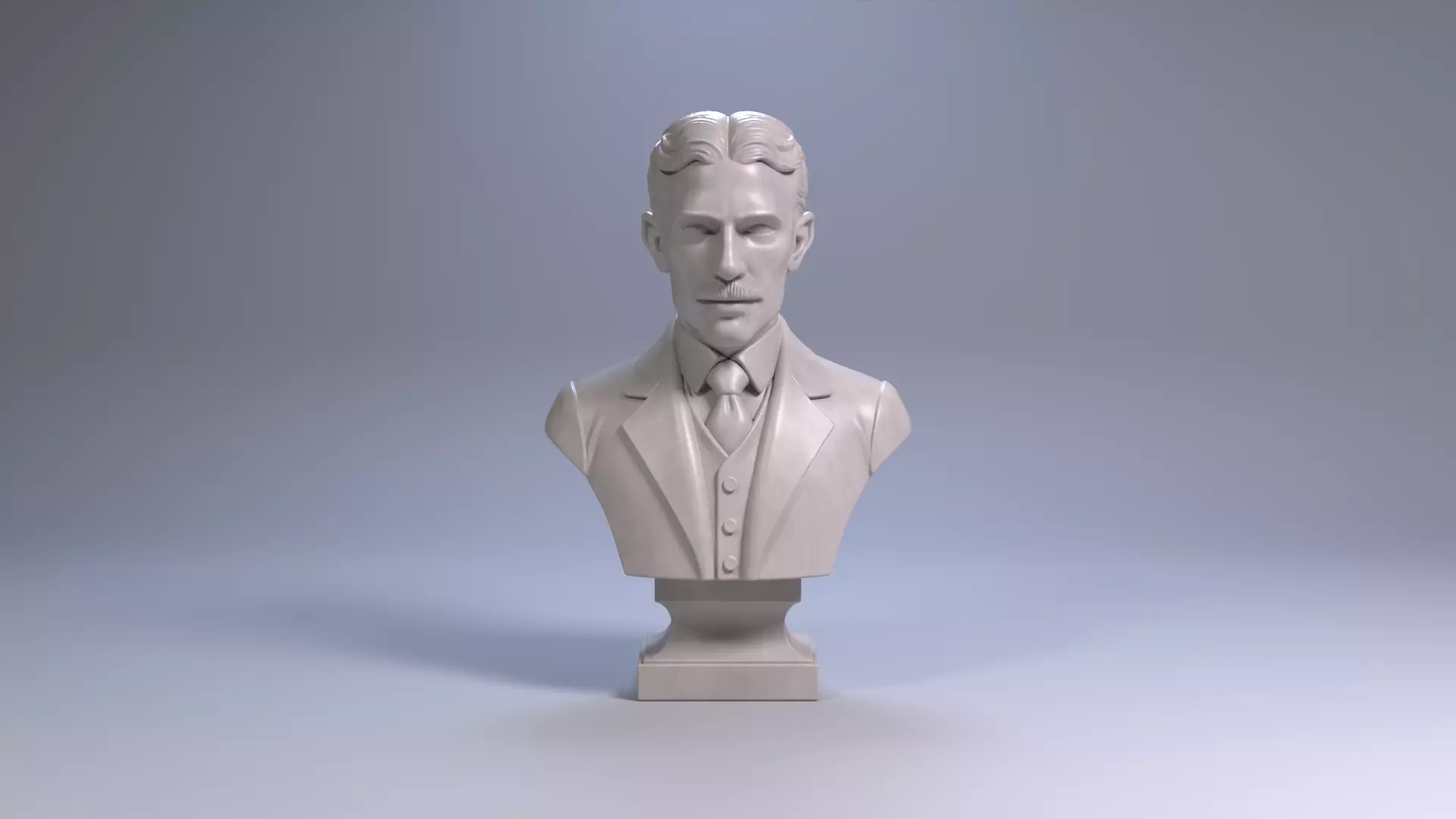 Nikola Tesla Bust Sculpture 3D Print STL Printable Bust 3D print model_24