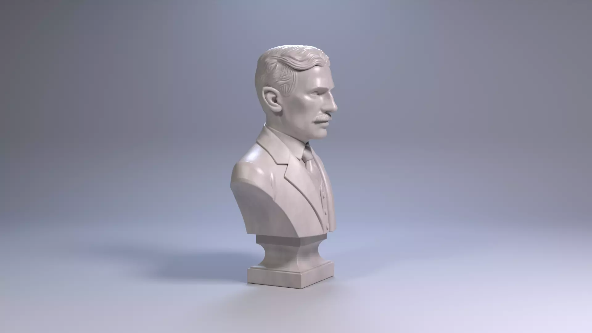 Nikola Tesla Bust Sculpture 3D Print STL Printable Bust 3D print model_21
