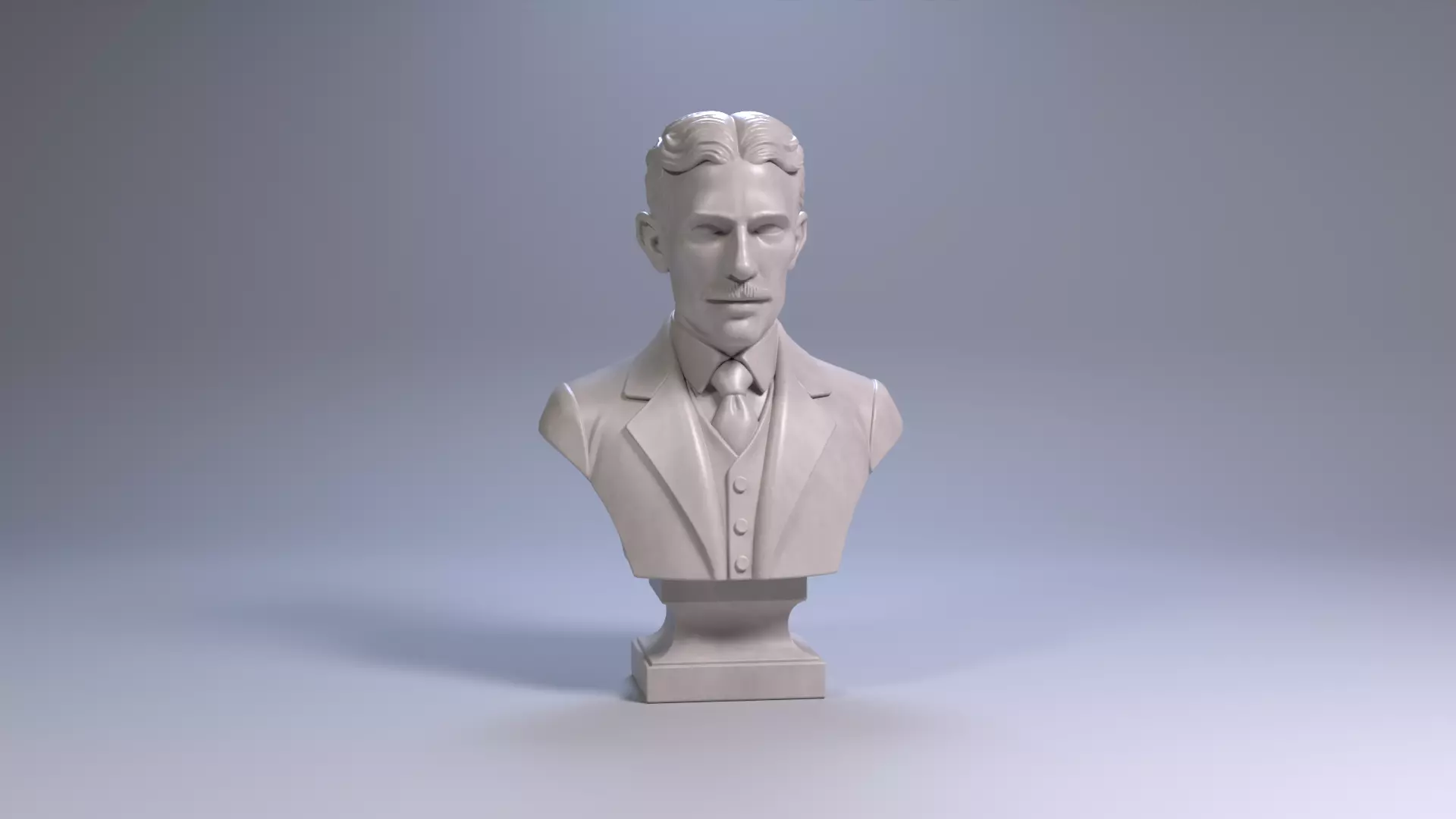 Nikola Tesla Bust Sculpture 3D Print STL Printable Bust 3D print model_23