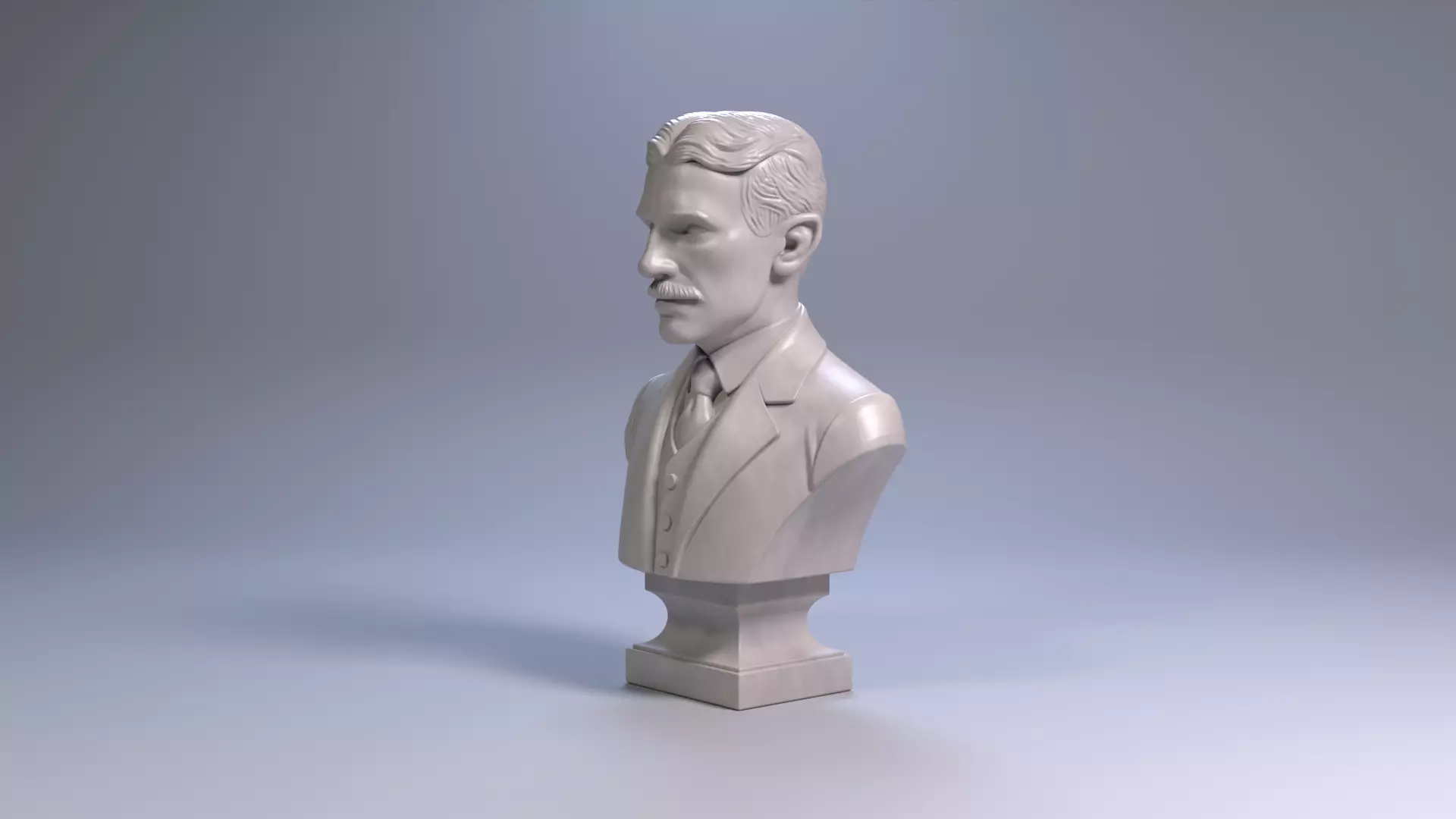 Nikola Tesla Bust Sculpture 3D Print STL Printable Bust 3D print model_15