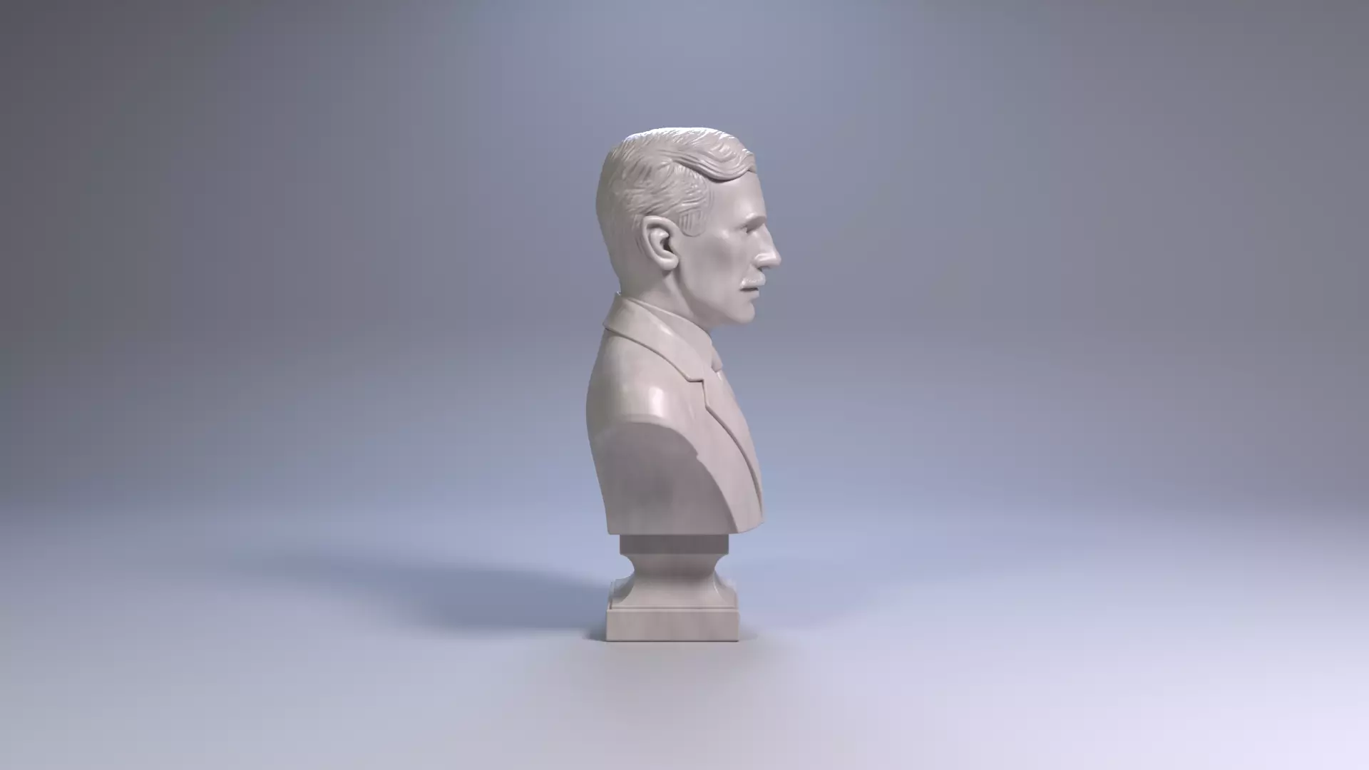 Nikola Tesla Bust Sculpture 3D Print STL Printable Bust 3D print model_5