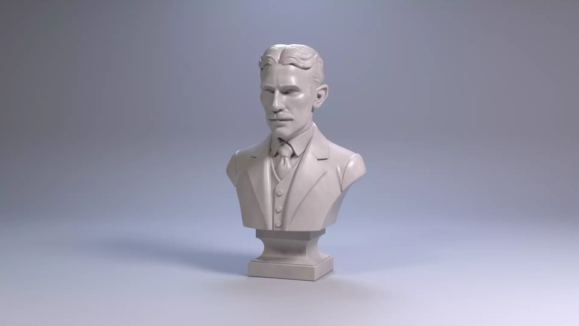 Nikola Tesla Bust Sculpture 3D Print STL Printable Bust 3D print model_13