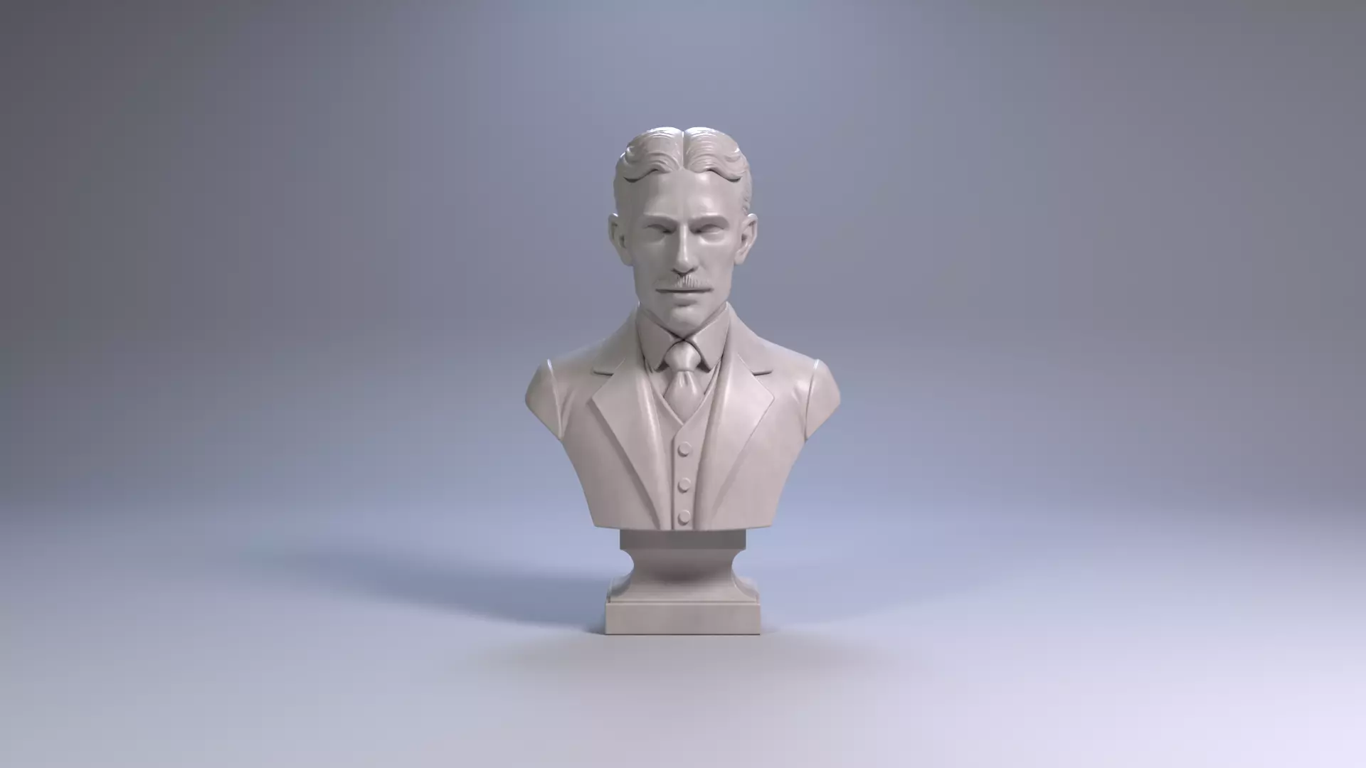 Nikola Tesla Bust Sculpture 3D Print STL Printable Bust 3D print model_2