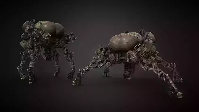 Spider Tank Low-poly 3D model