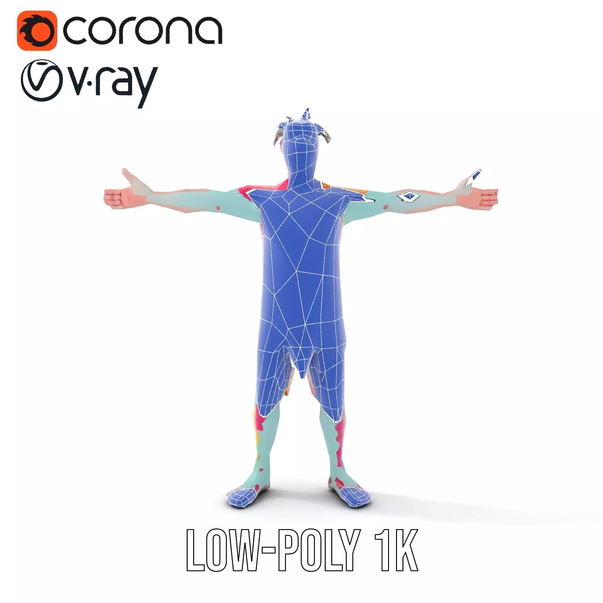 Colorful Creature Model Pack with Detailed Fur Texture Low-poly 3D model_31