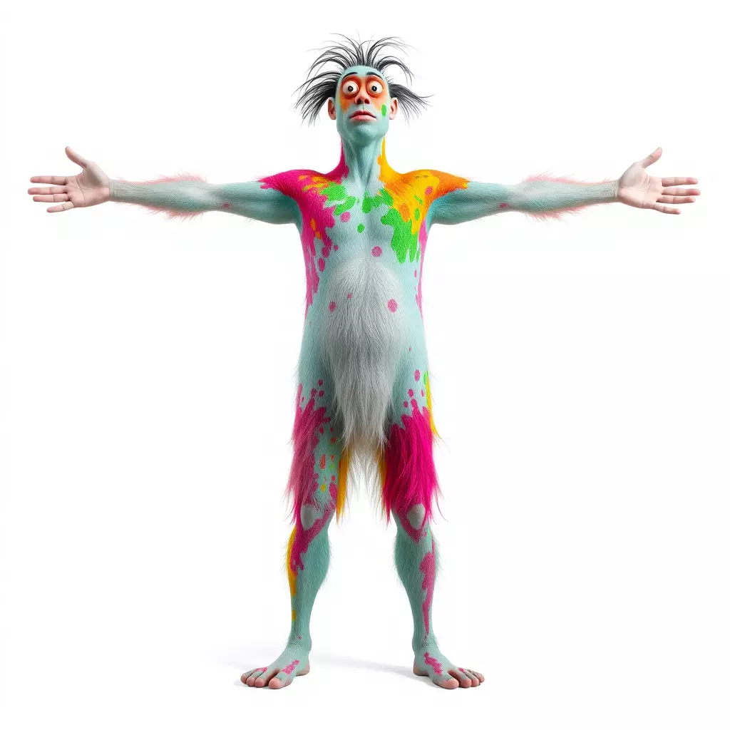 Colorful Creature Model Pack with Detailed Fur Texture Low-poly 3D model_3