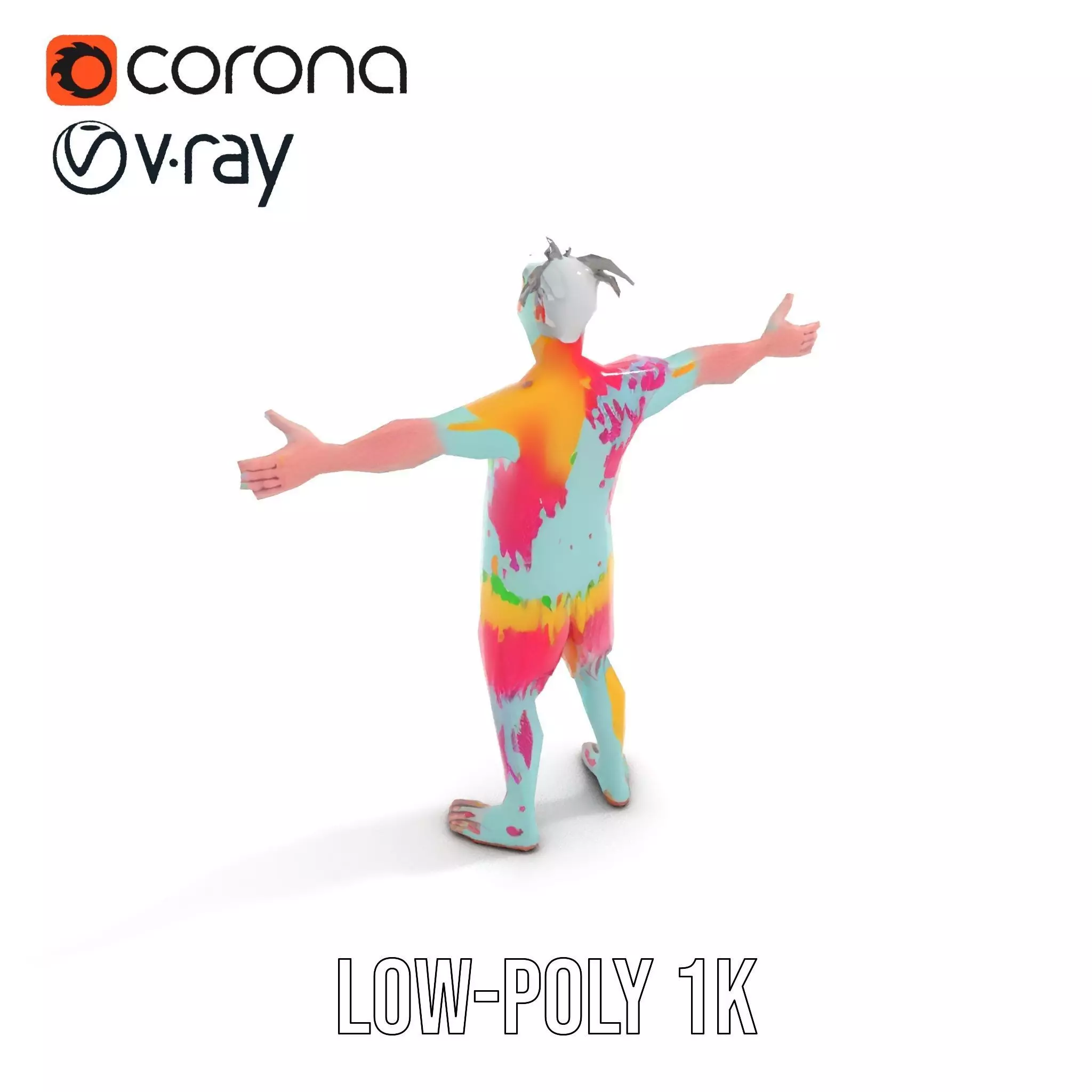 Colorful Creature Model Pack with Detailed Fur Texture Low-poly 3D model_26