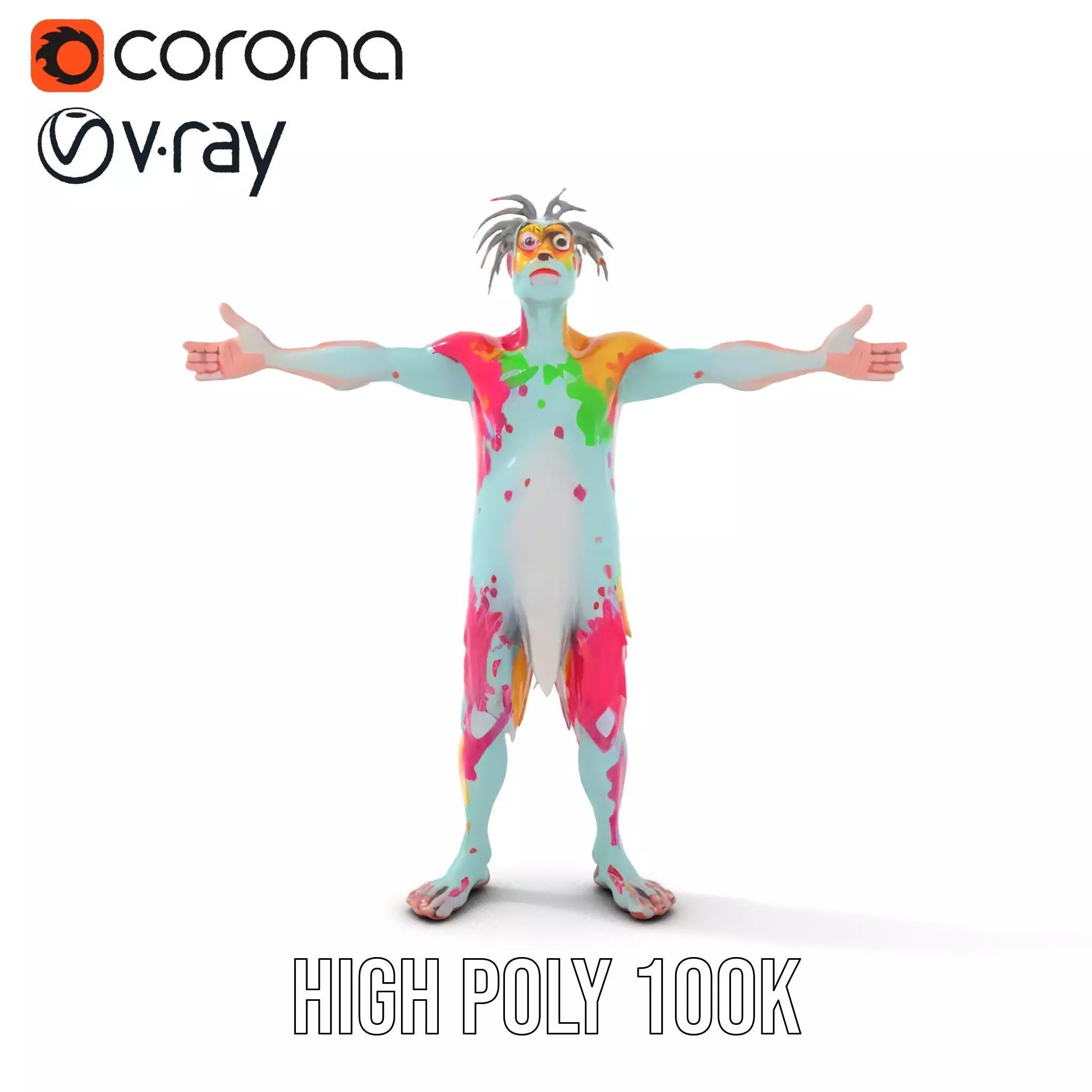 Colorful Creature Model Pack with Detailed Fur Texture Low-poly 3D model_21