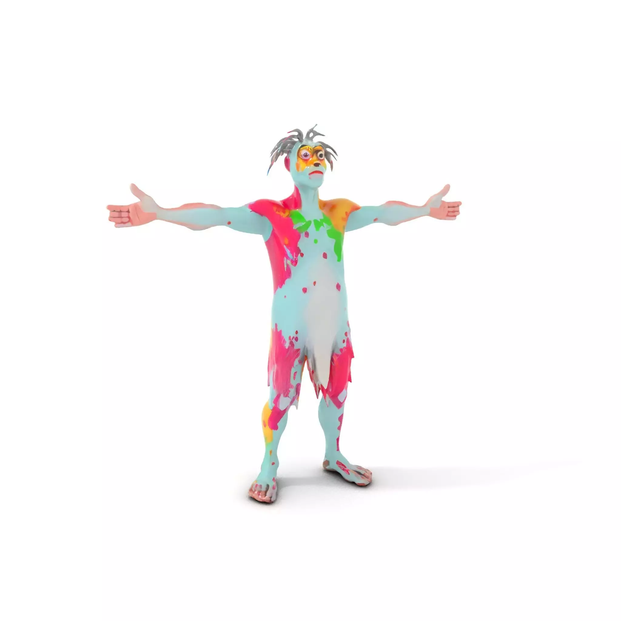 Colorful Creature Model Pack with Detailed Fur Texture Low-poly 3D model_0