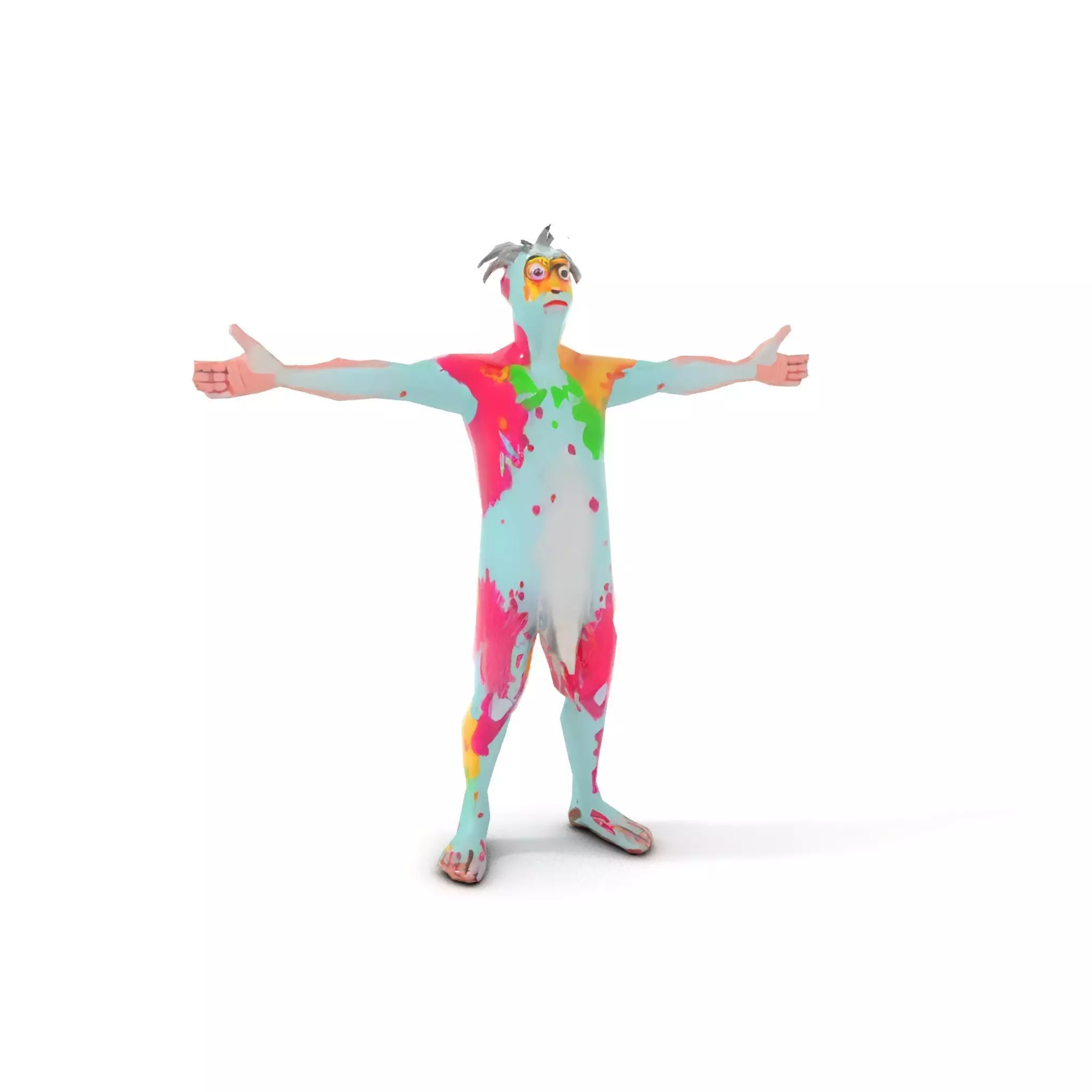 Colorful Creature Model Pack with Detailed Fur Texture Low-poly 3D model_9
