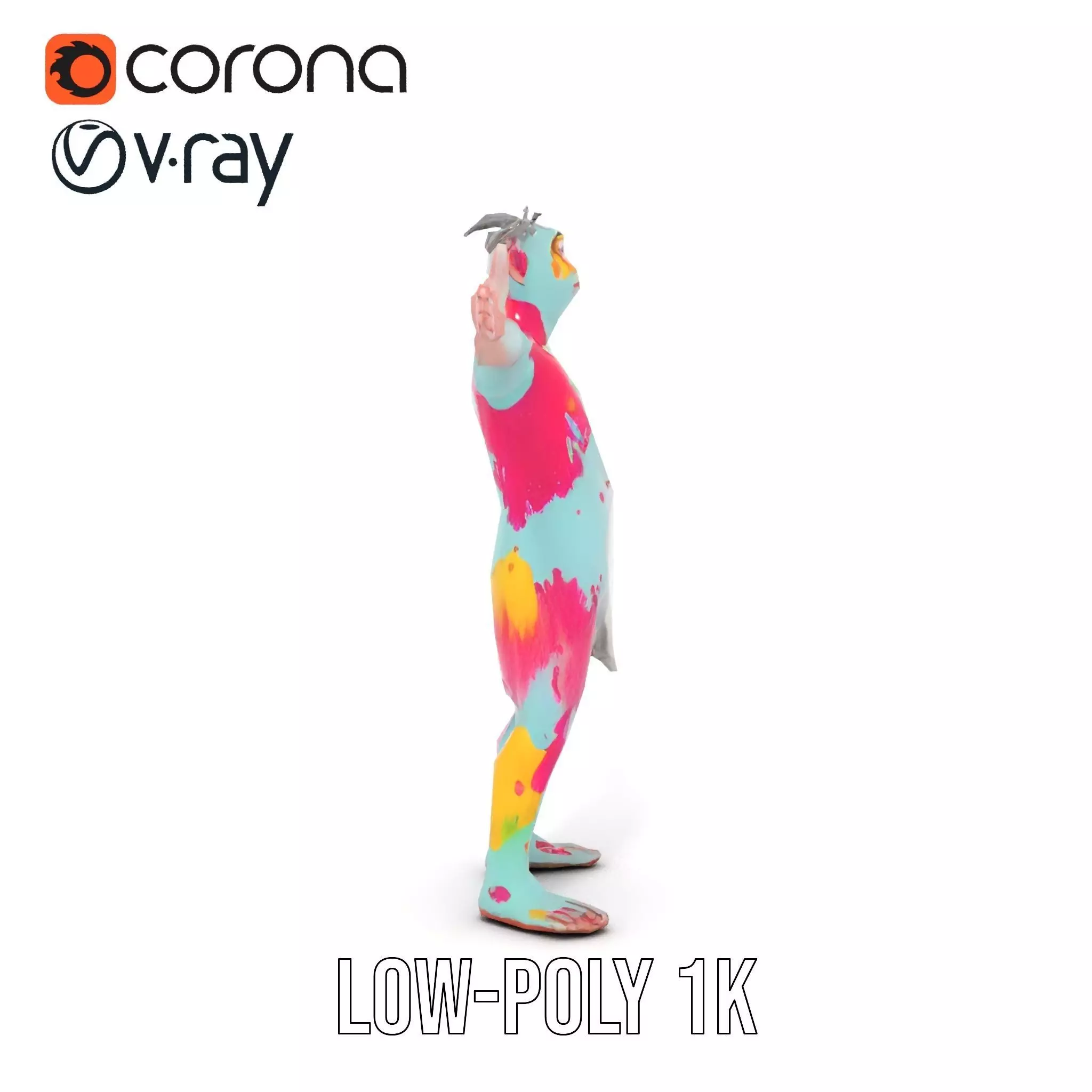 Colorful Creature Model Pack with Detailed Fur Texture Low-poly 3D model_15