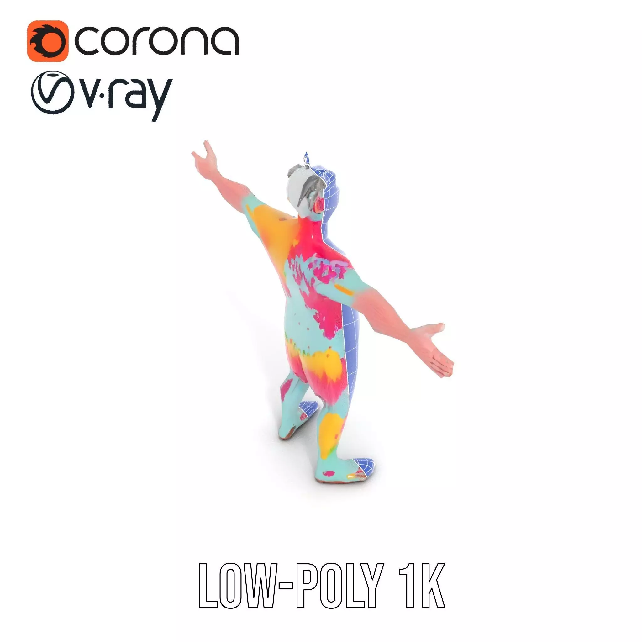 Colorful Creature Model Pack with Detailed Fur Texture Low-poly 3D model_12