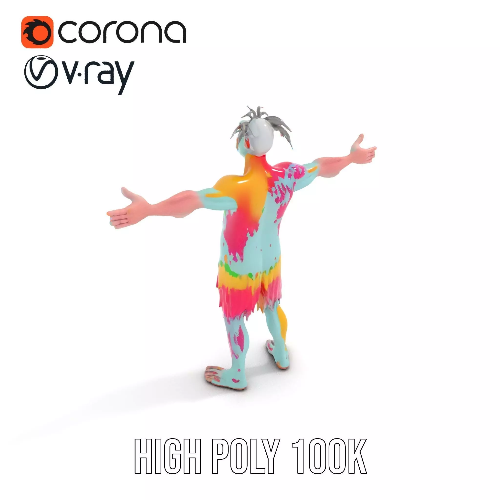 Colorful Creature Model Pack with Detailed Fur Texture Low-poly 3D model_13