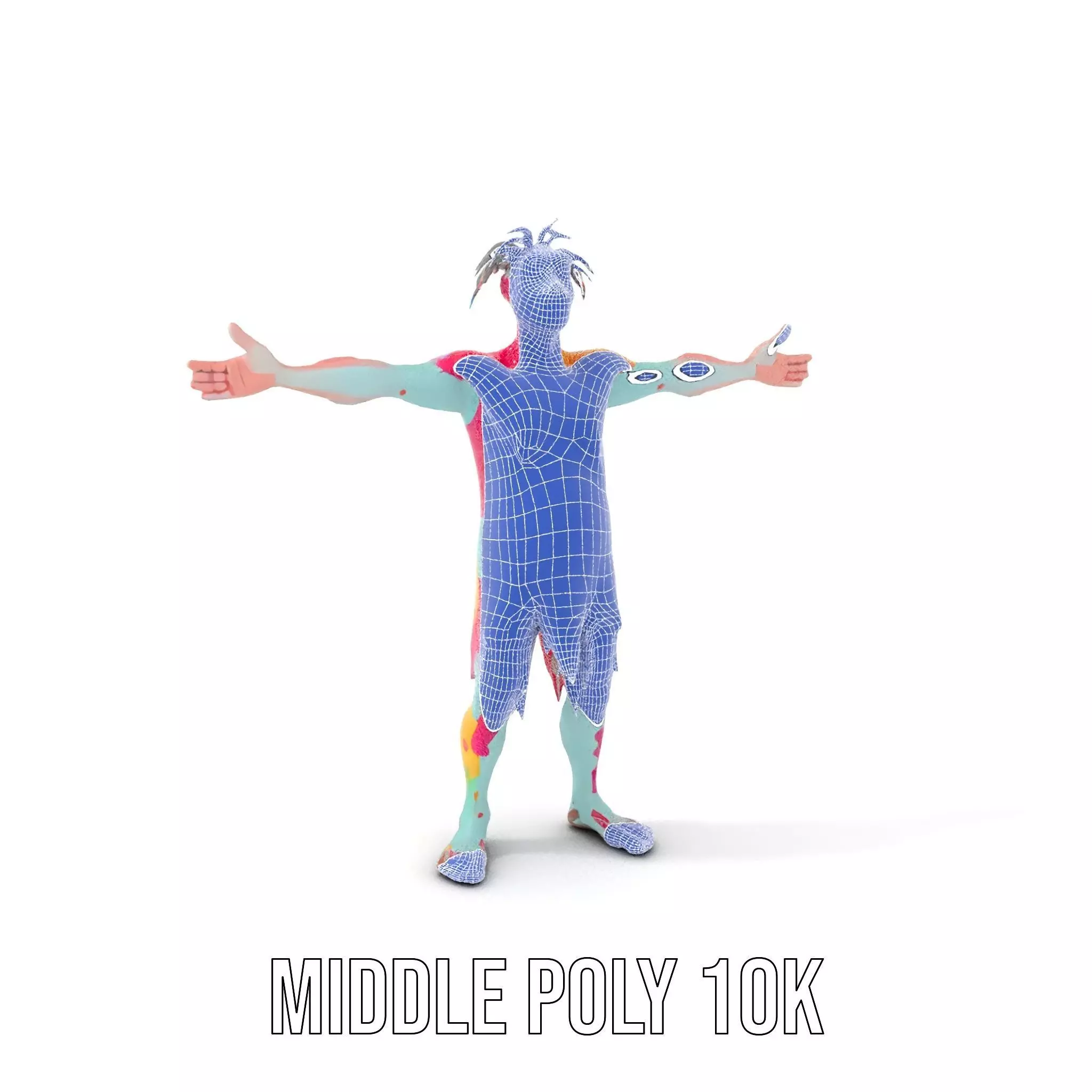 Colorful Creature Model Pack with Detailed Fur Texture Low-poly 3D model_11