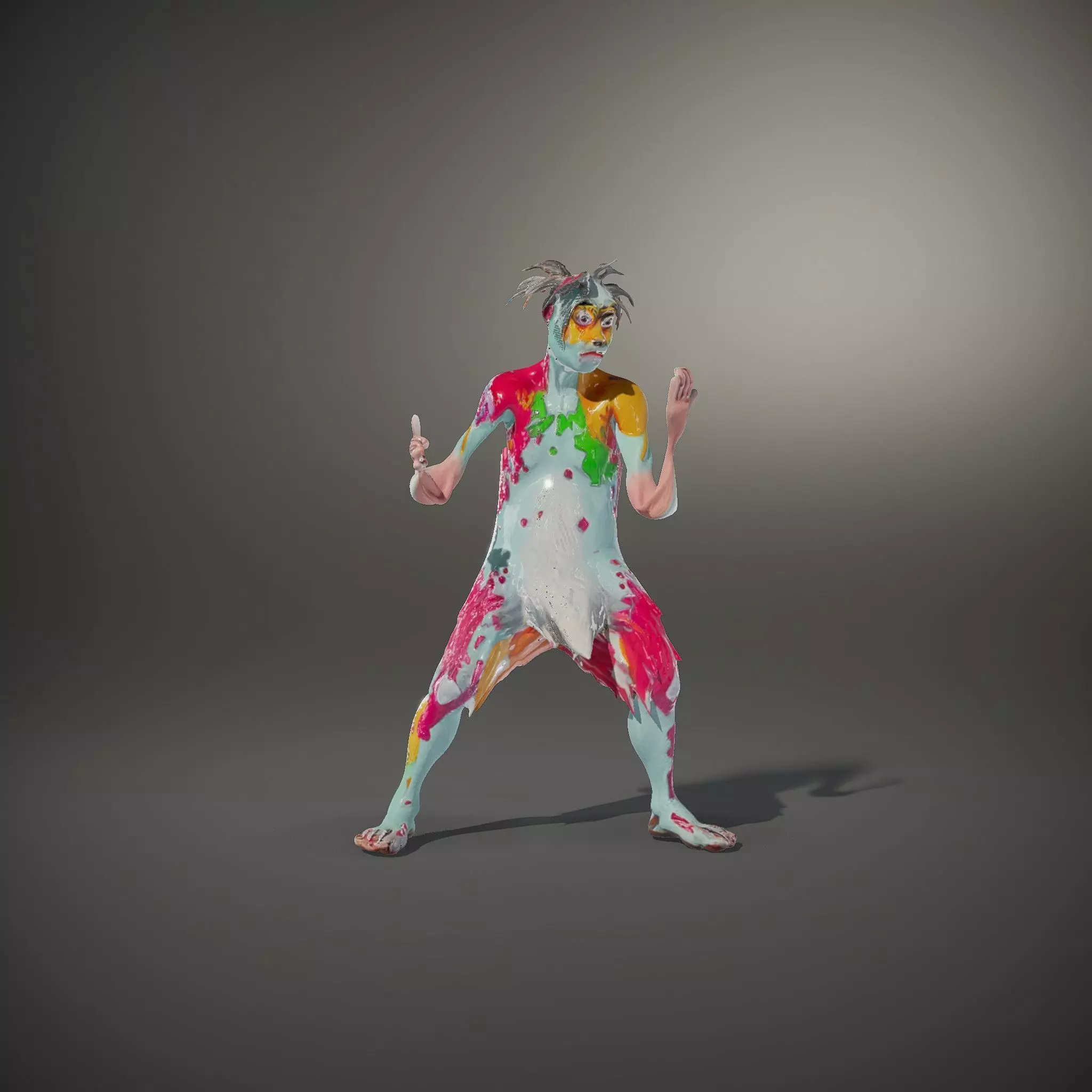 Colorful Creature Model Pack with Detailed Fur Texture Low-poly 3D model_35