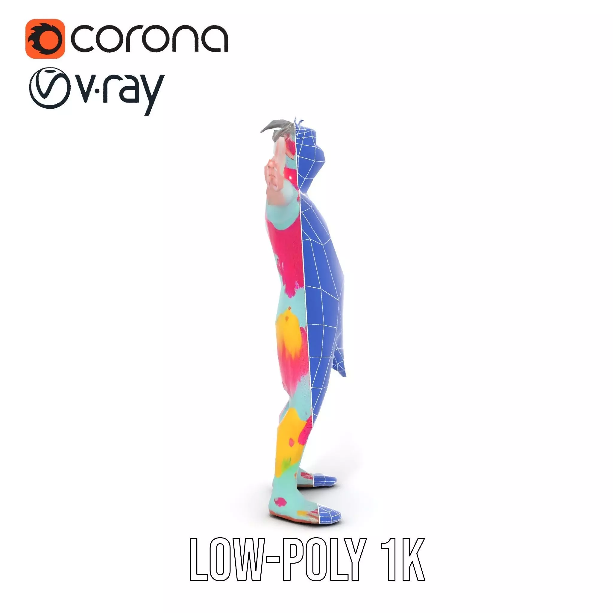 Colorful Creature Model Pack with Detailed Fur Texture Low-poly 3D model_17