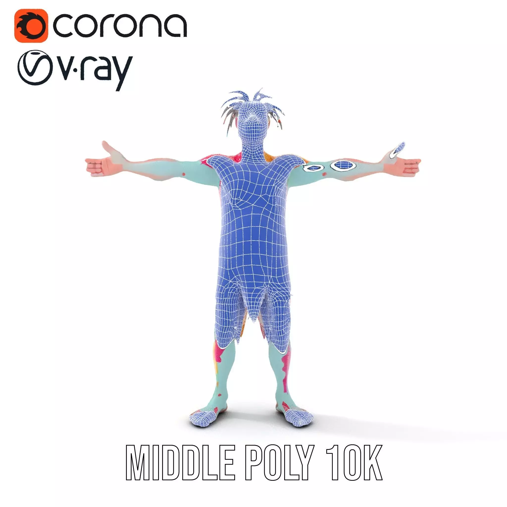 Colorful Creature Model Pack with Detailed Fur Texture Low-poly 3D model_30