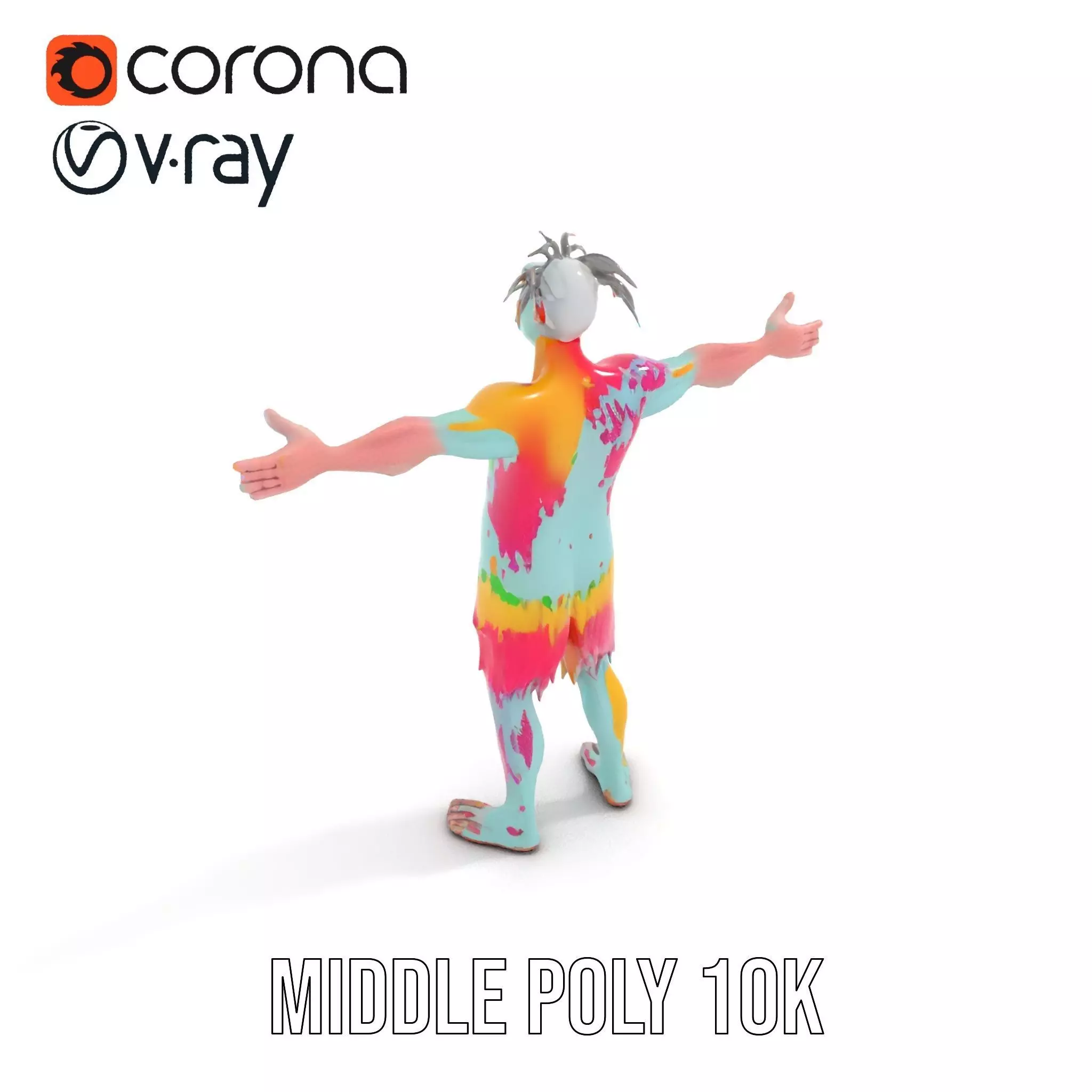 Colorful Creature Model Pack with Detailed Fur Texture Low-poly 3D model_14