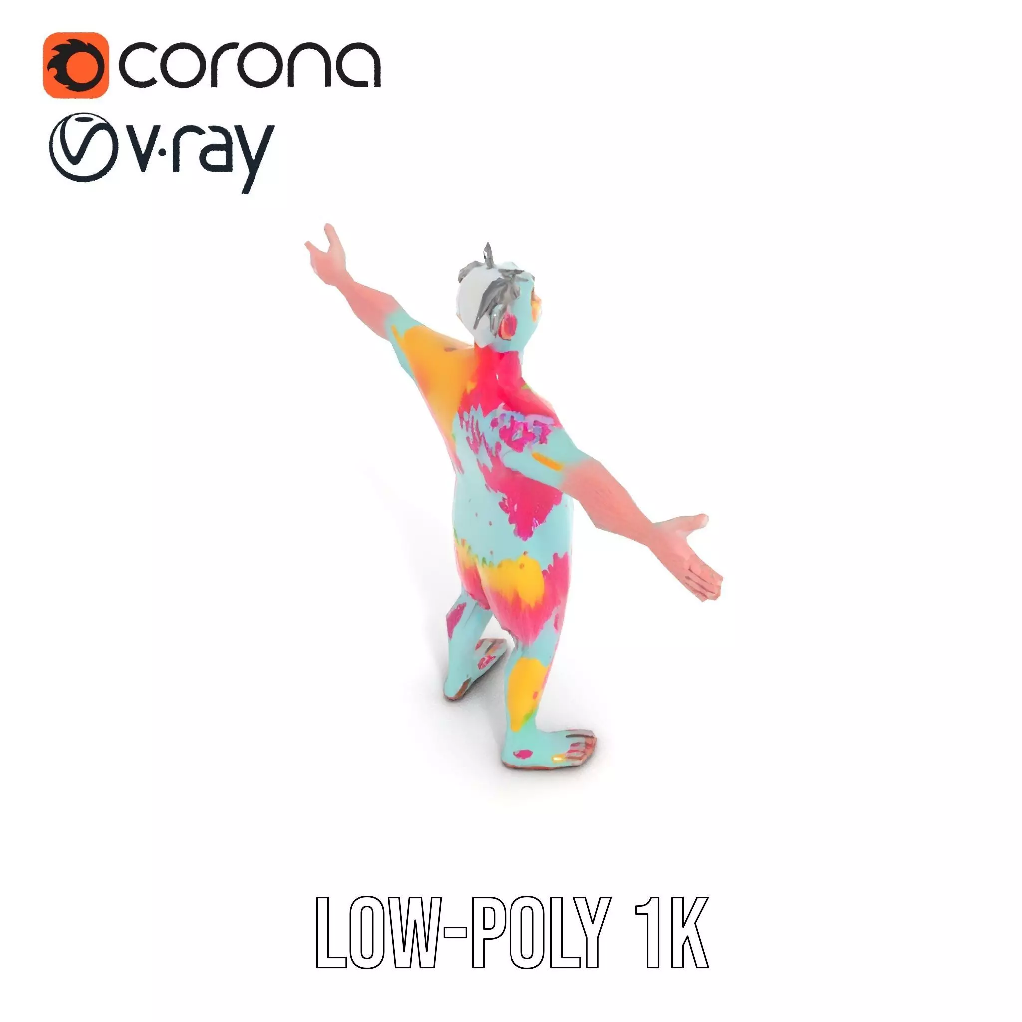 Colorful Creature Model Pack with Detailed Fur Texture Low-poly 3D model_8