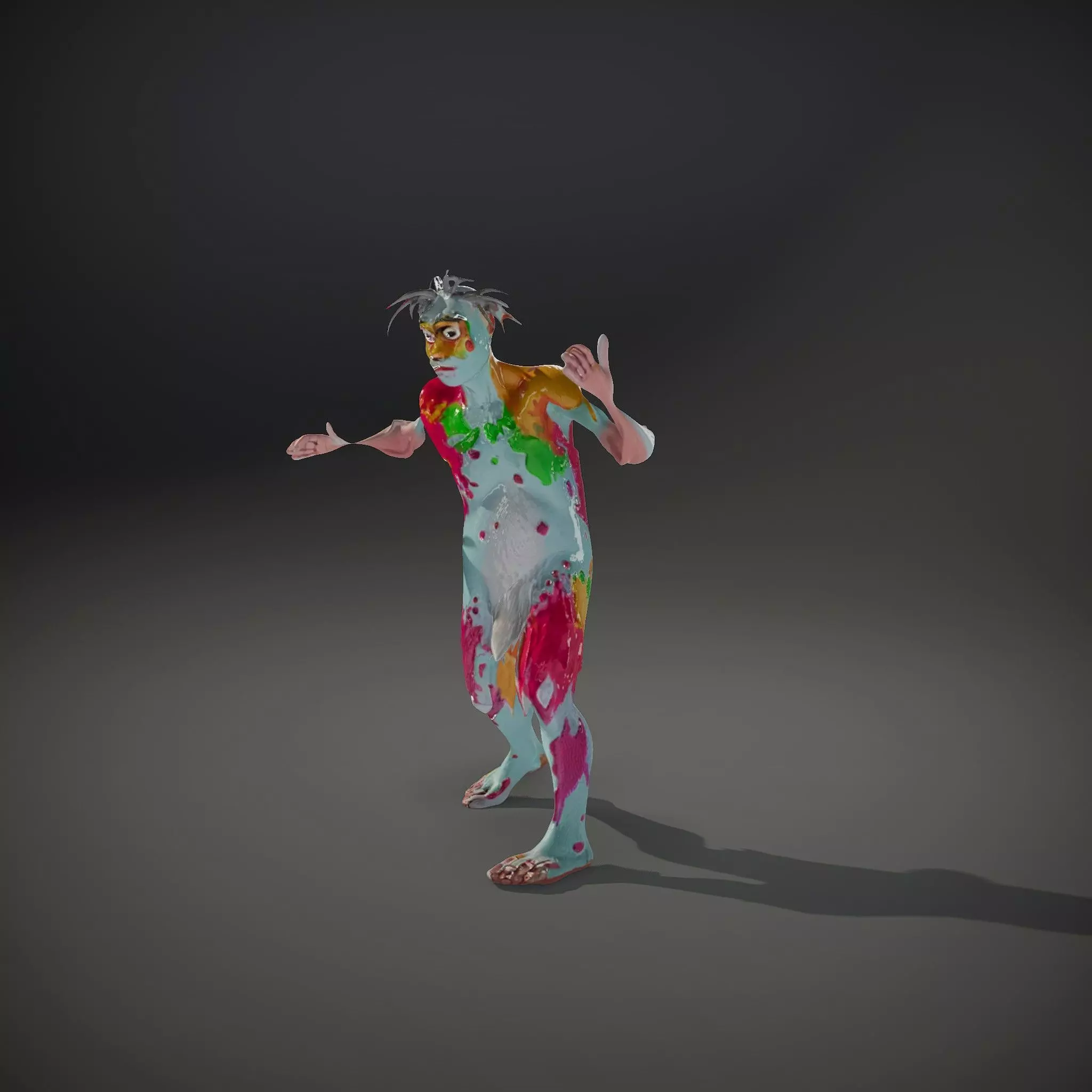 Colorful Creature Model Pack with Detailed Fur Texture Low-poly 3D model_34