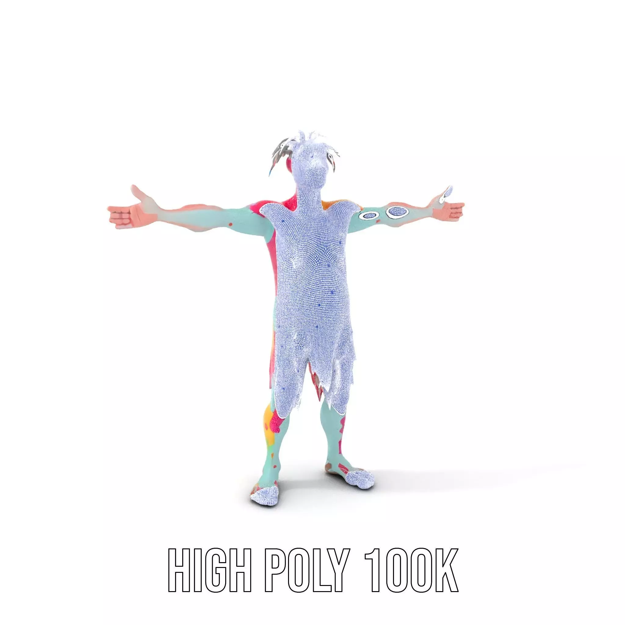 Colorful Creature Model Pack with Detailed Fur Texture Low-poly 3D model_5