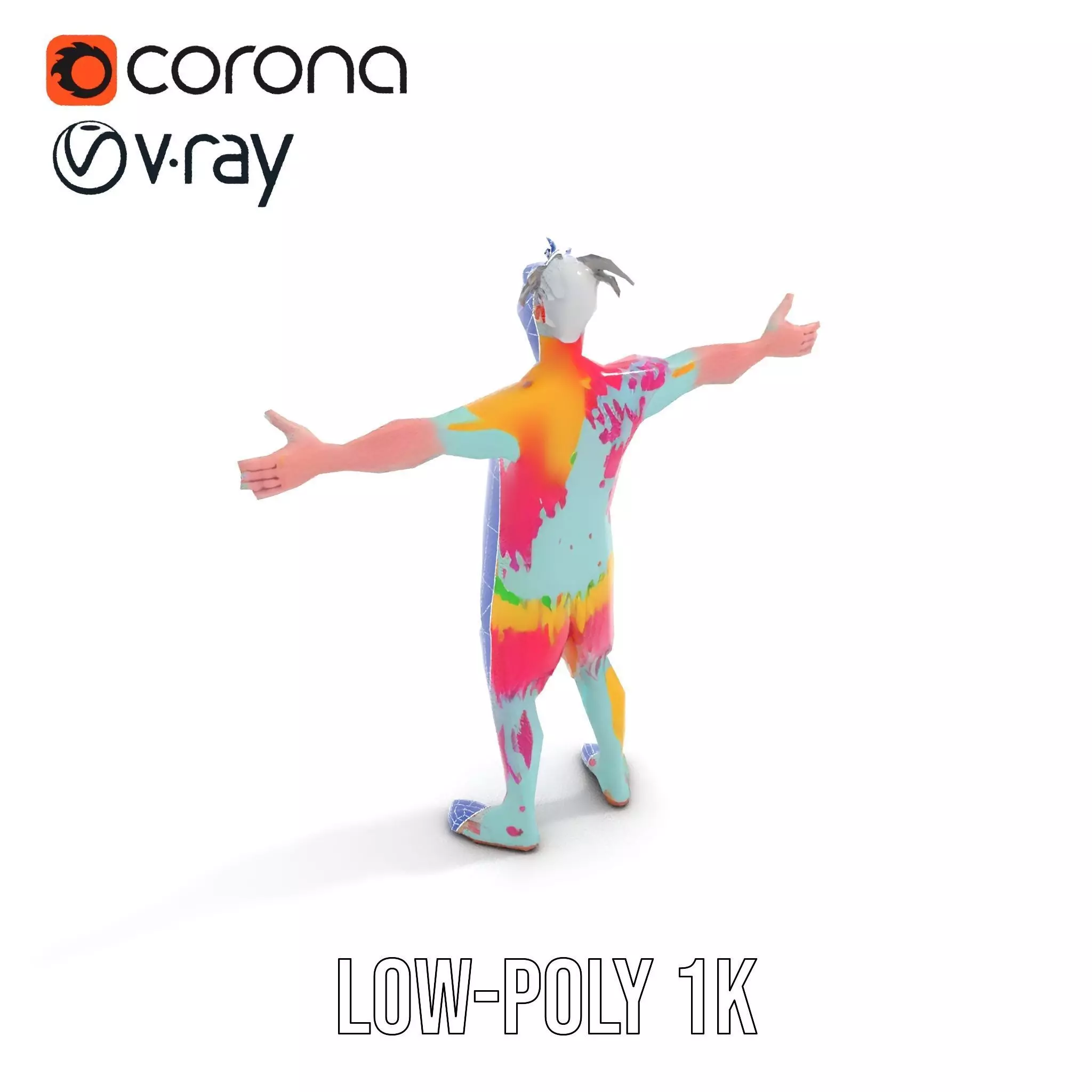 Colorful Creature Model Pack with Detailed Fur Texture Low-poly 3D model_28