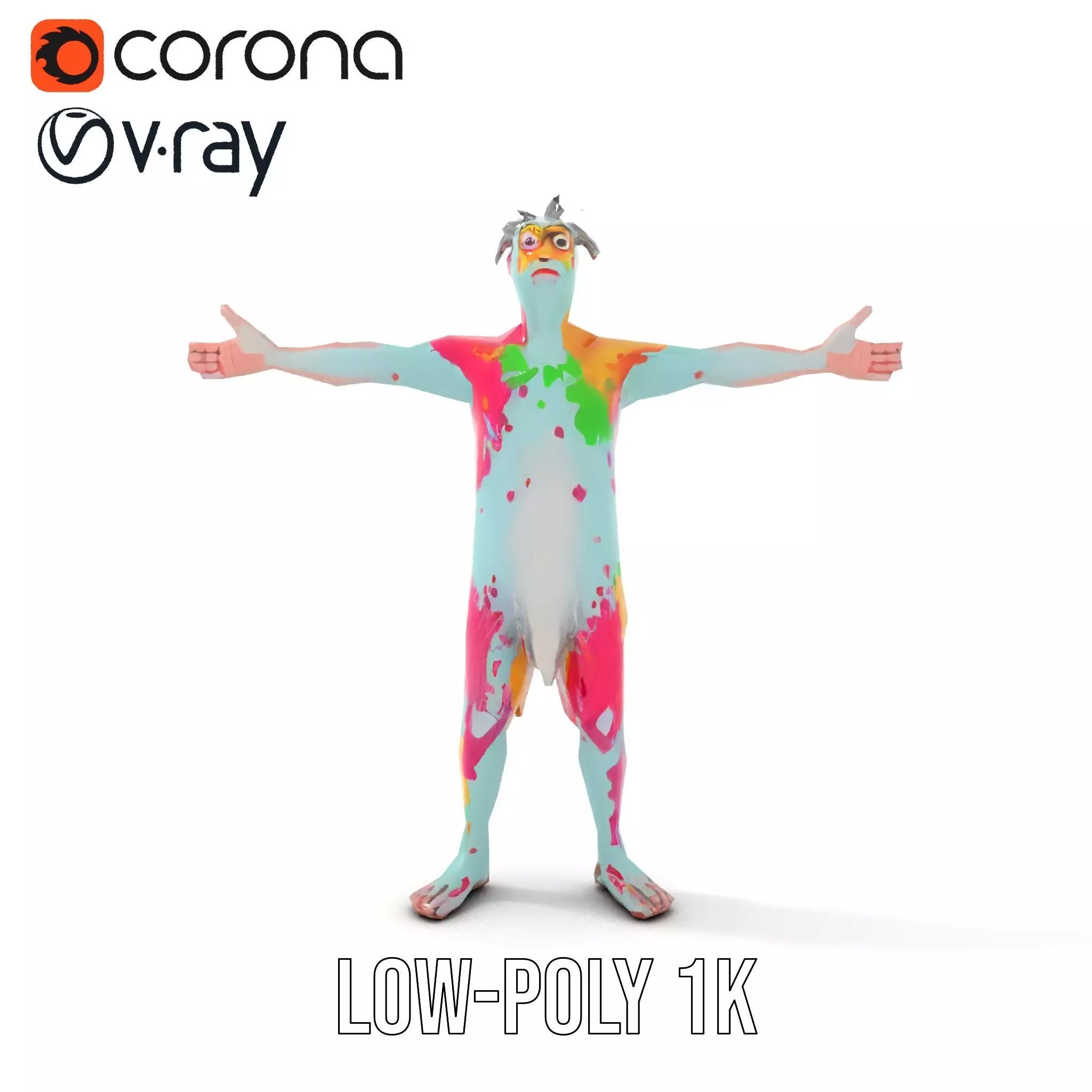 Colorful Creature Model Pack with Detailed Fur Texture Low-poly 3D model_23