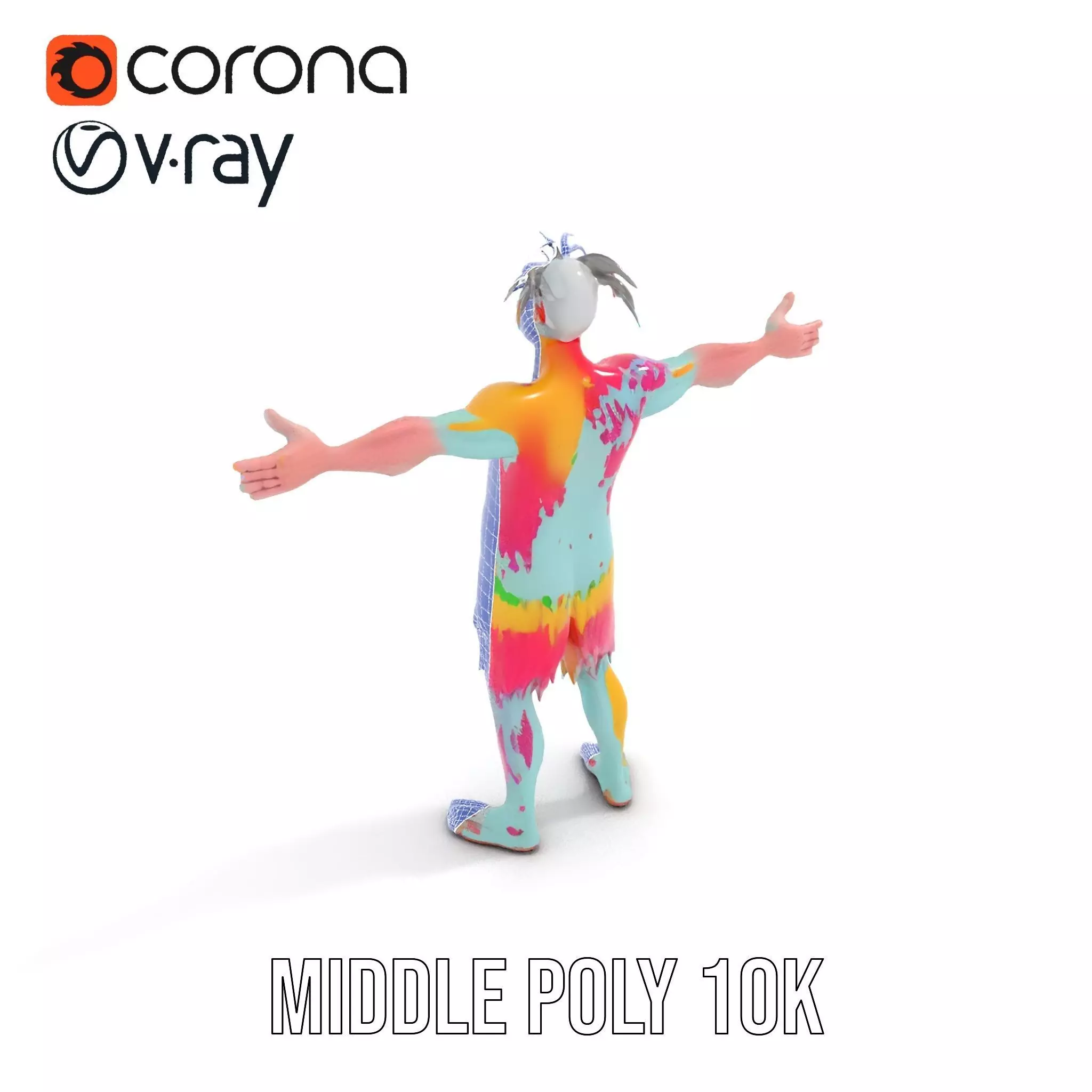 Colorful Creature Model Pack with Detailed Fur Texture Low-poly 3D model_22