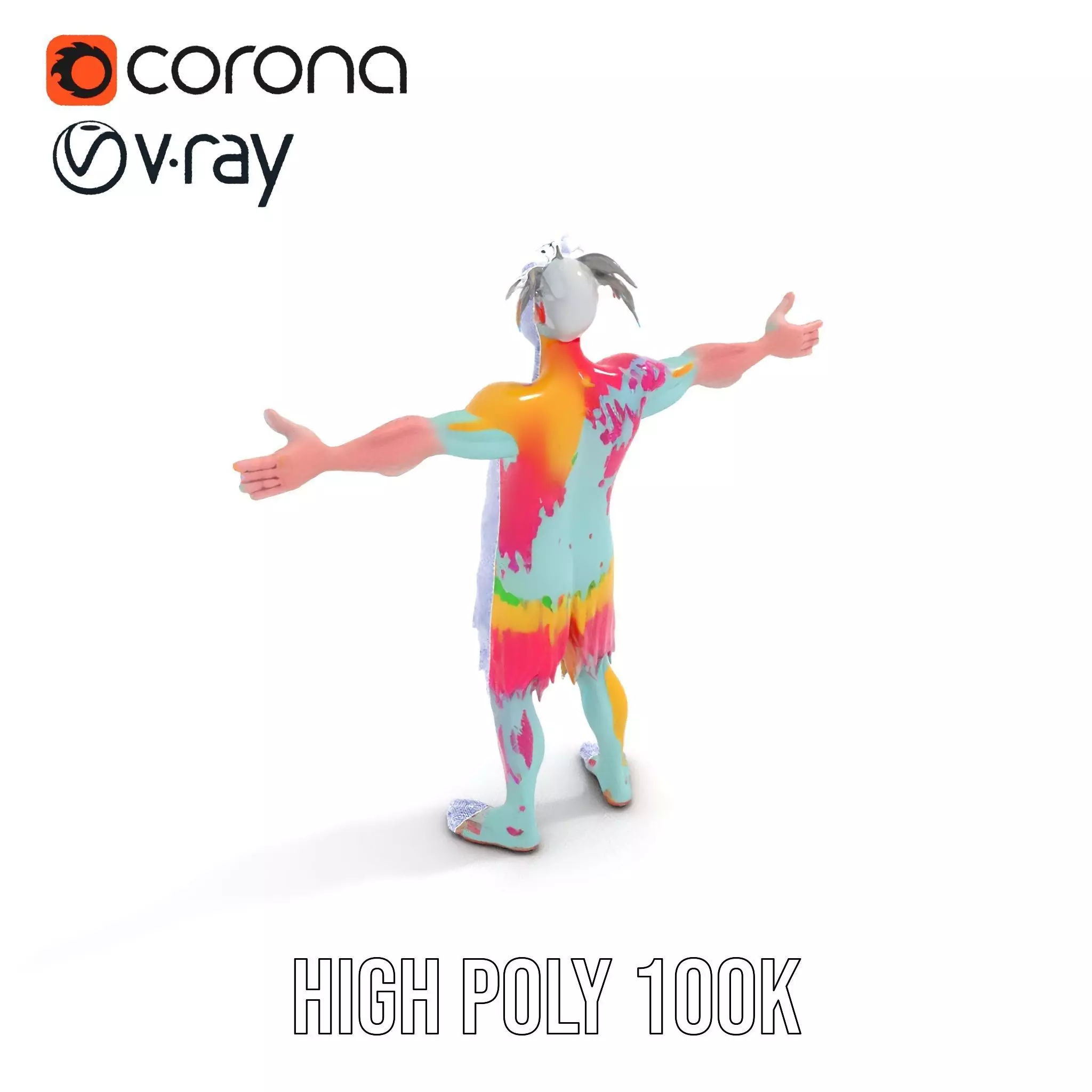 Colorful Creature Model Pack with Detailed Fur Texture Low-poly 3D model_33