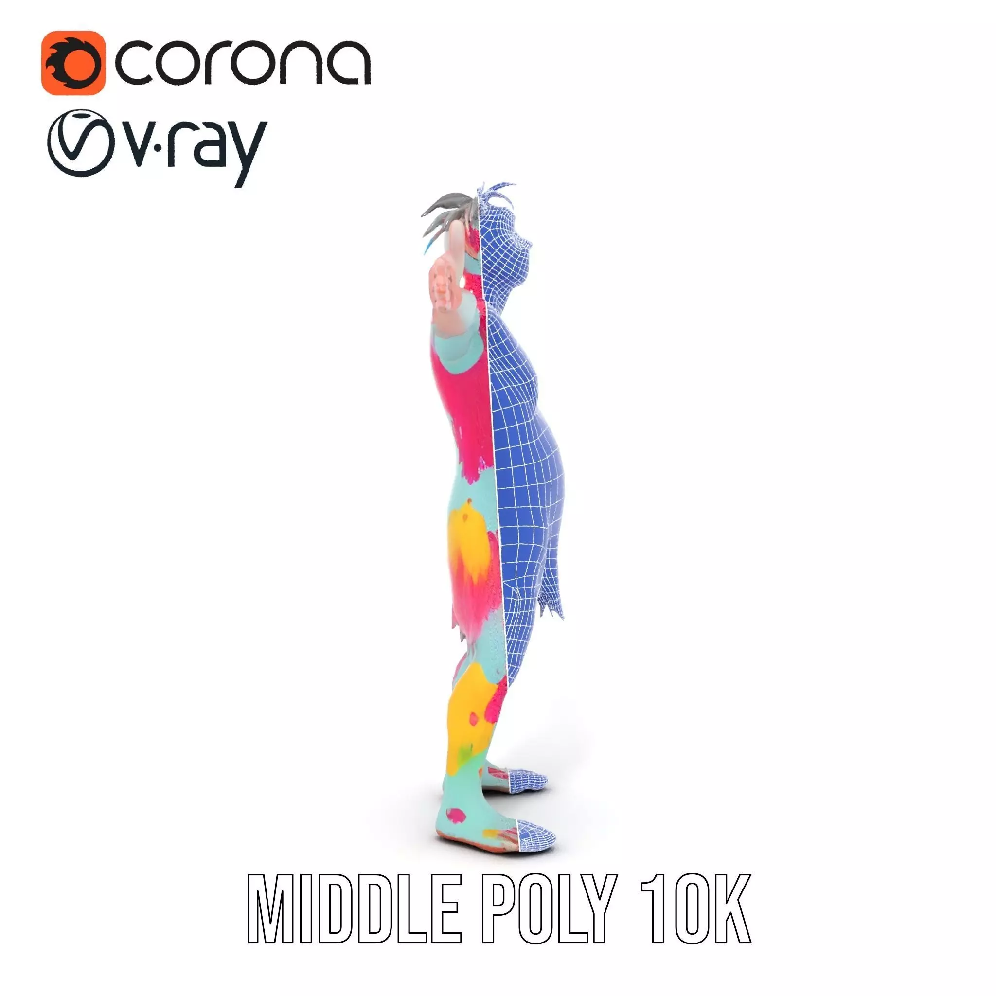 Colorful Creature Model Pack with Detailed Fur Texture Low-poly 3D model_27