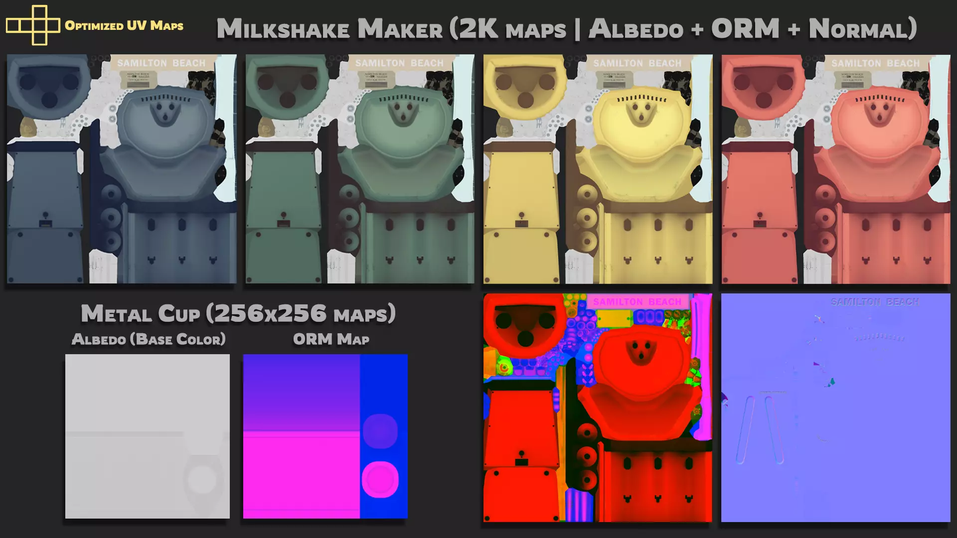 Retro Diner Milkshake Maker Low-poly 3D model_10