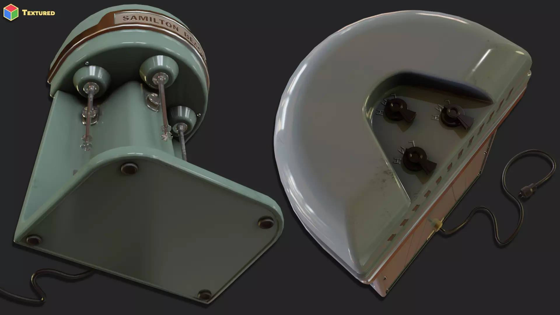 Retro Diner Milkshake Maker Low-poly 3D model_5