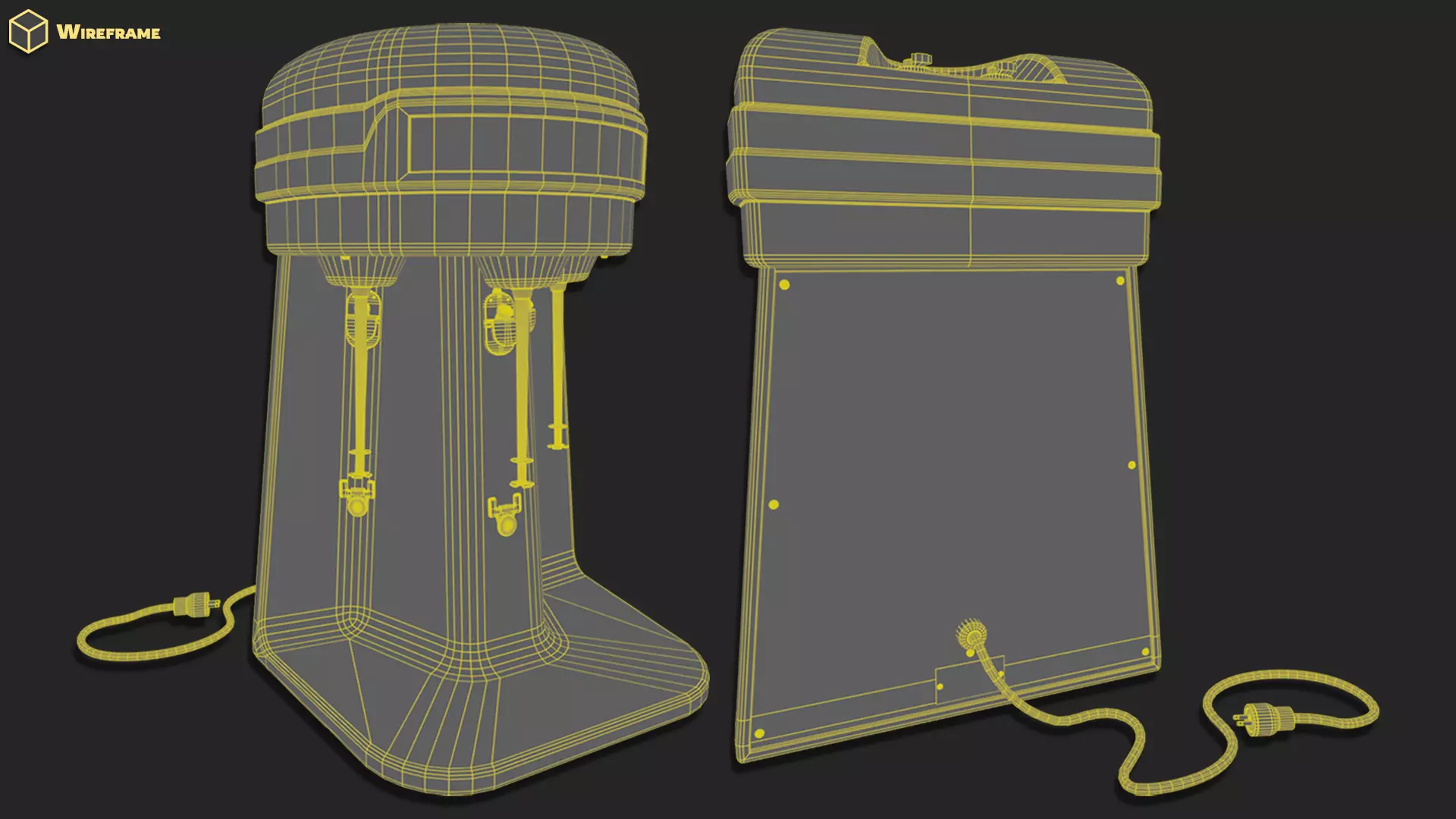 Retro Diner Milkshake Maker Low-poly 3D model_8