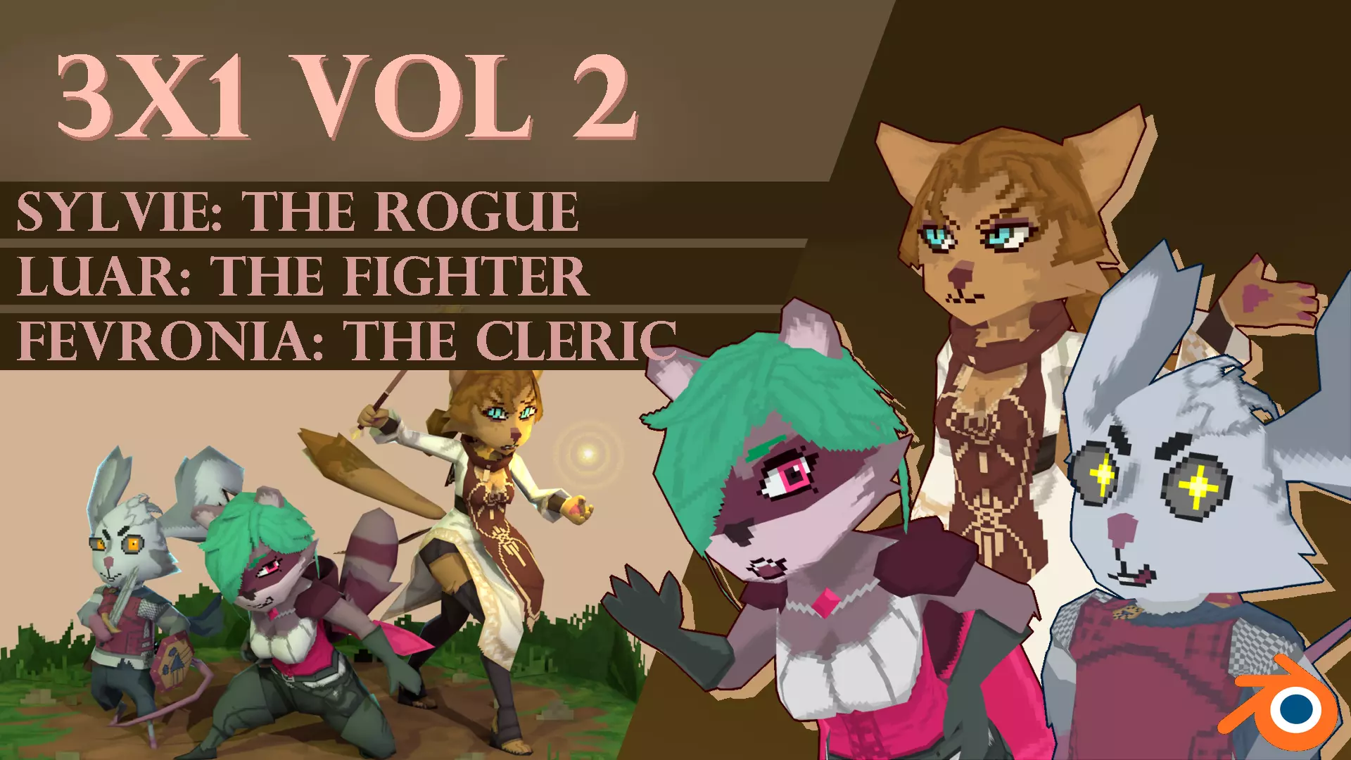 3x1 Lowpoly character pack VOLUME 2 Low-poly 3D model_0