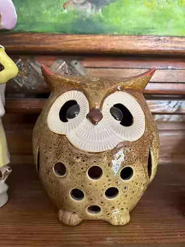 Ceramic Owl Lantern  Decorative 3D Model for Art and  Design