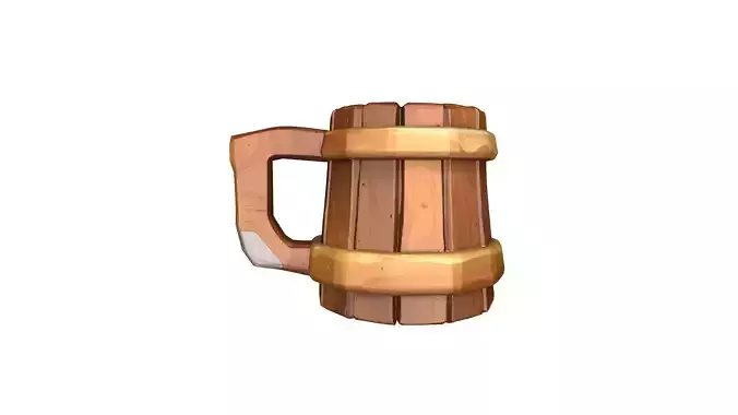 Stylized Wooden Mug   3D model
