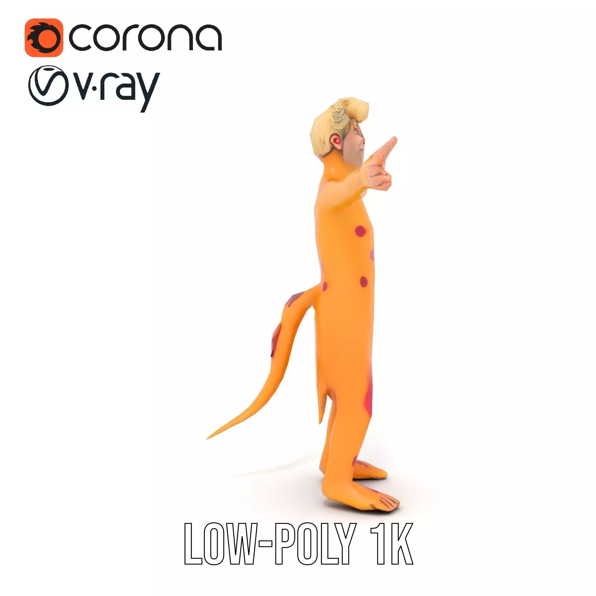 Colorful Horned Creature Model Pack Low-poly 3D model_14