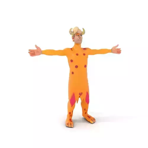 Colorful Horned Creature Model Pack Low-poly 3D model