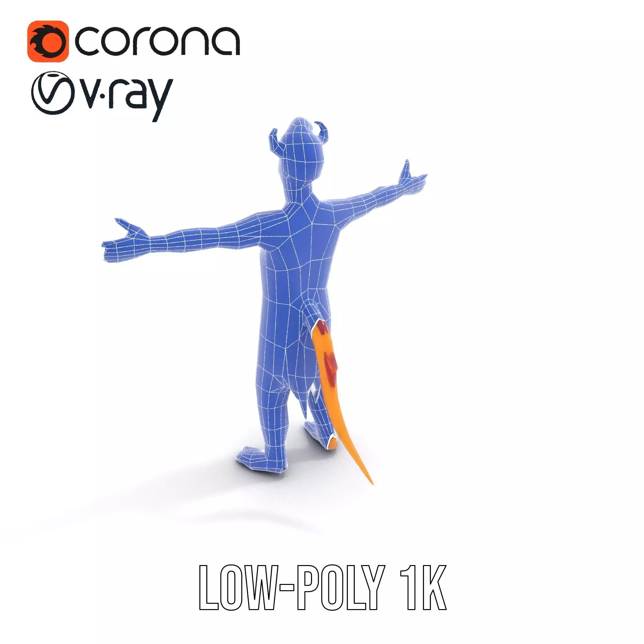 Colorful Horned Creature Model Pack Low-poly 3D model_28