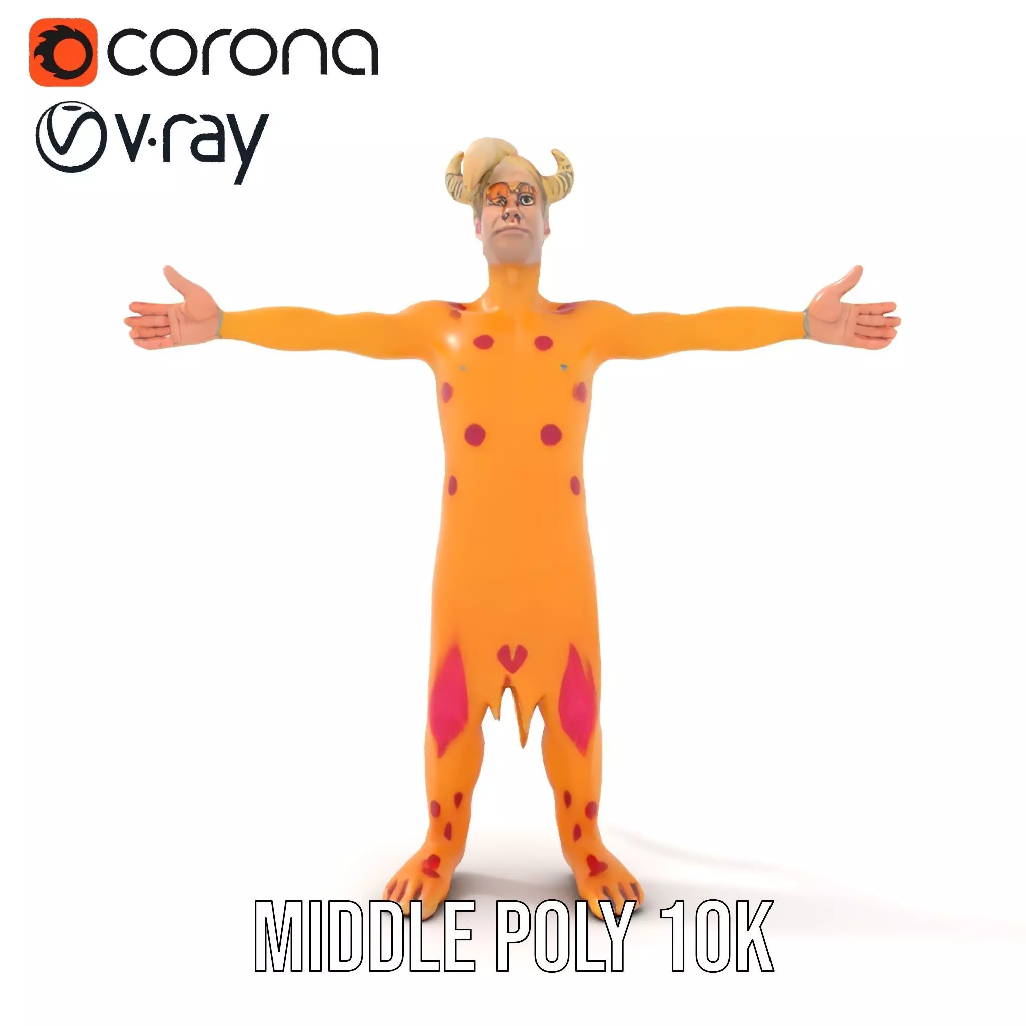 Colorful Horned Creature Model Pack Low-poly 3D model_7