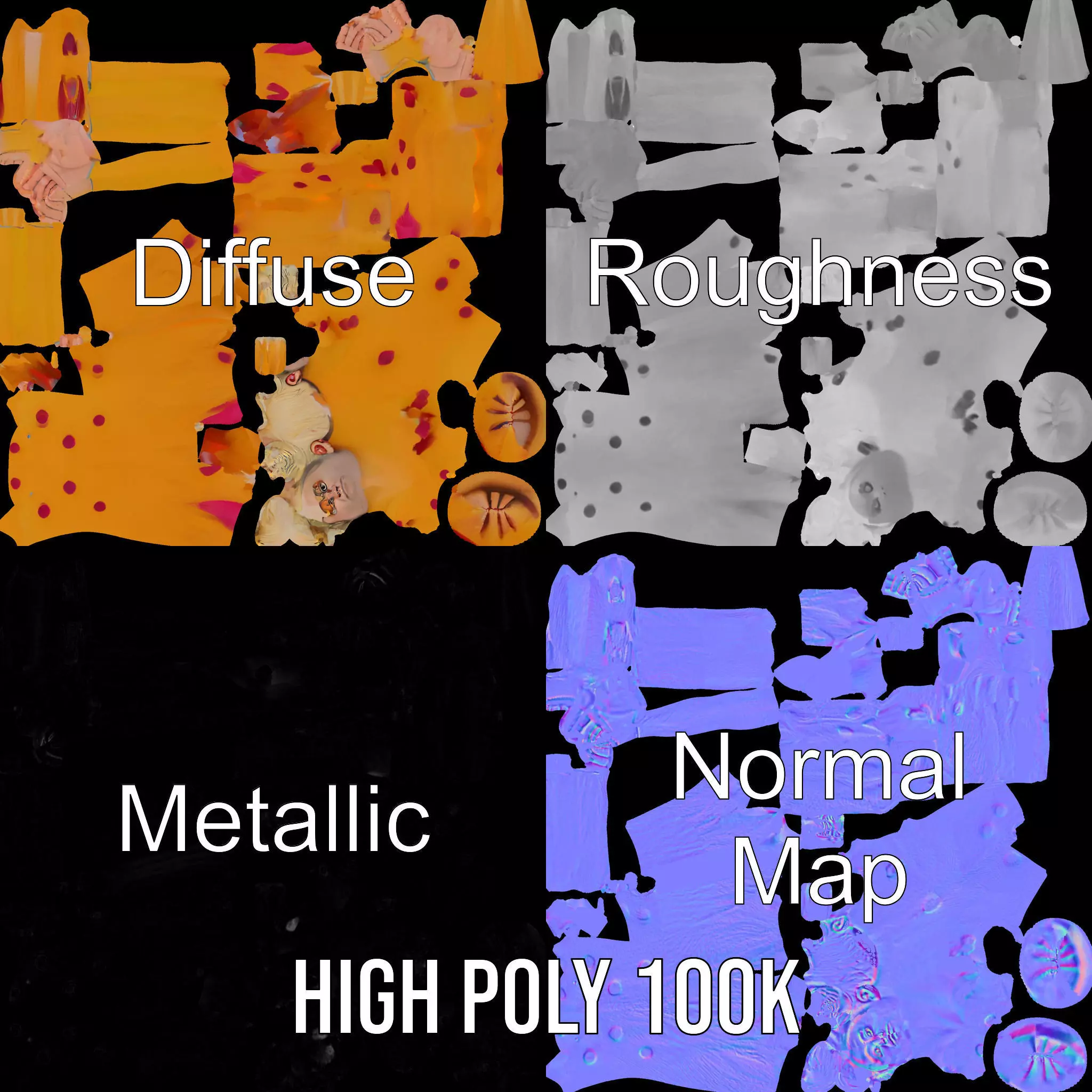 Colorful Horned Creature Model Pack Low-poly 3D model_4